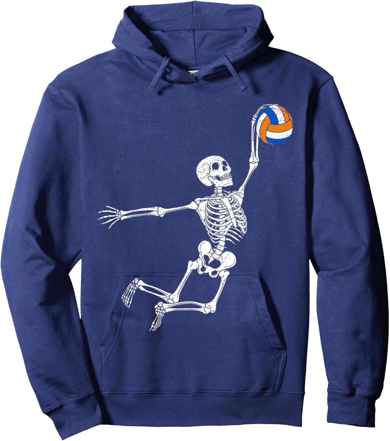 Volleyball Skeleton Halloween Player Catcher Boys Kids Hoodie - Hoodie | Navy