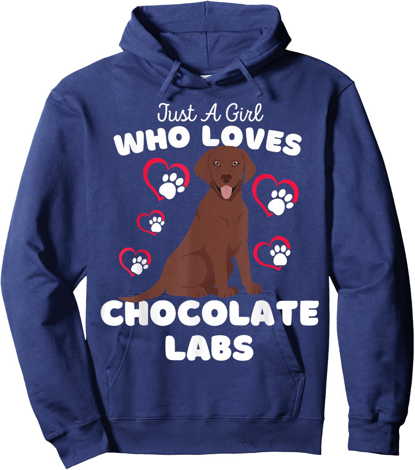 Just A Girl Who Loves Chocolate Labs - Cute Lab Kids Hoodie - Hoodie | Navy