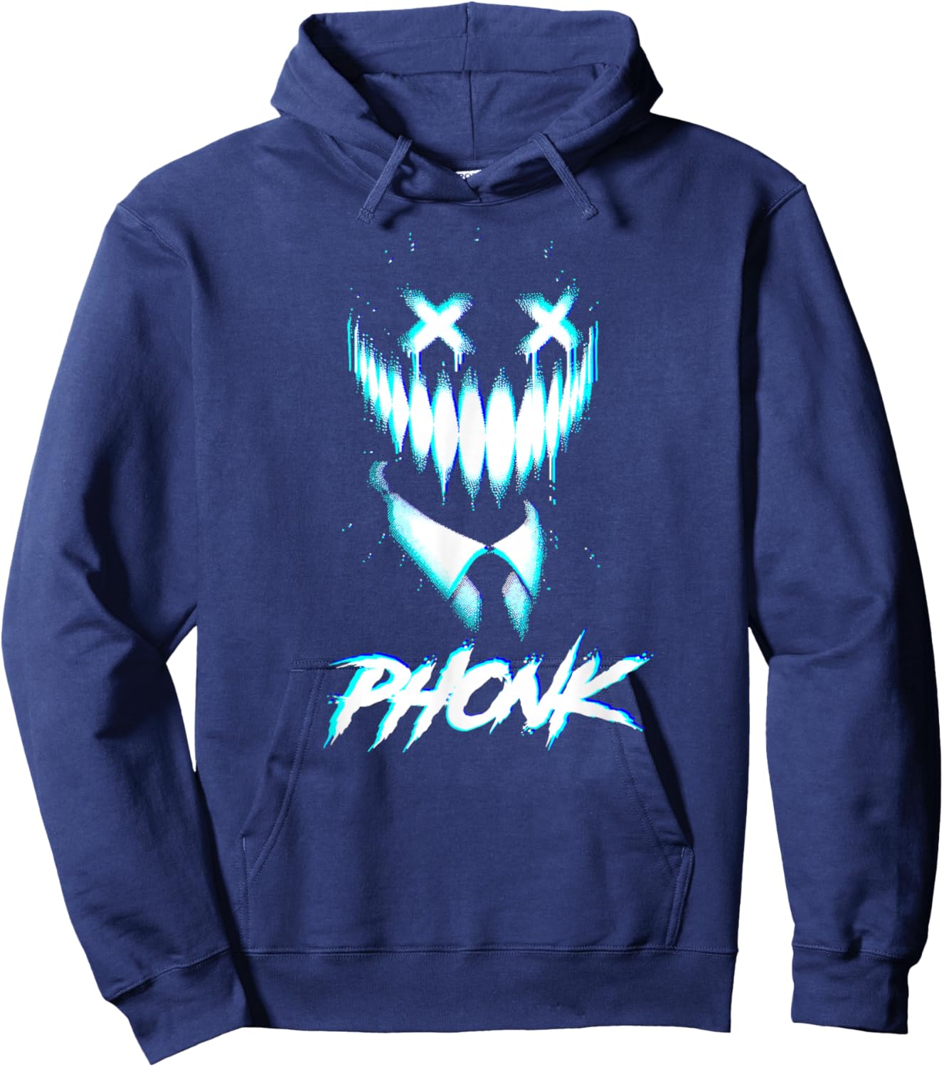 PHONK Music EDM techno glitchy creepy troll meme sigma phonk Hoodie - Hoodie | Navy