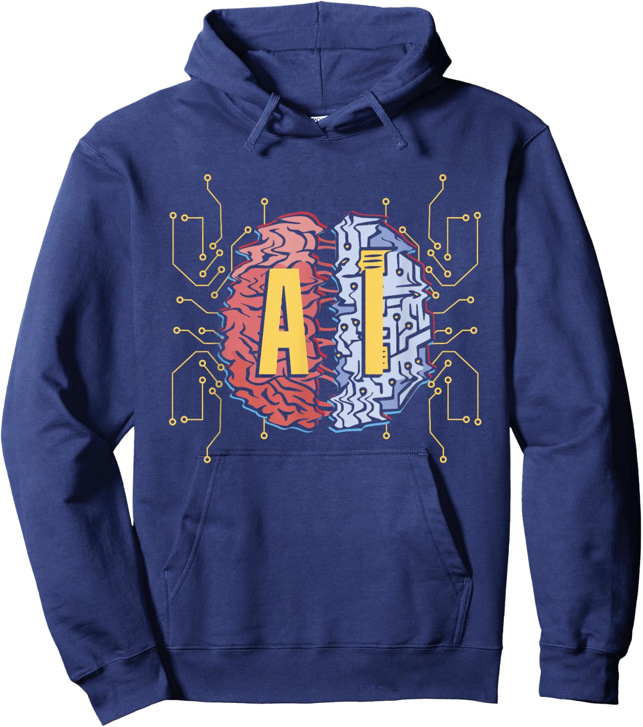 AI Brain | Computer Science | Artificial Intelligence Hoodie - Hoodie | Navy
