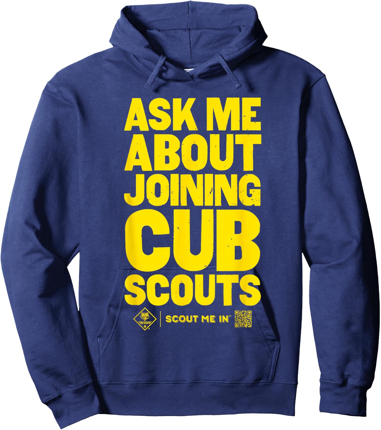 Ask Me About Joining Cub Scouts (Yellow) Hoodie - Hoodie | Navy
