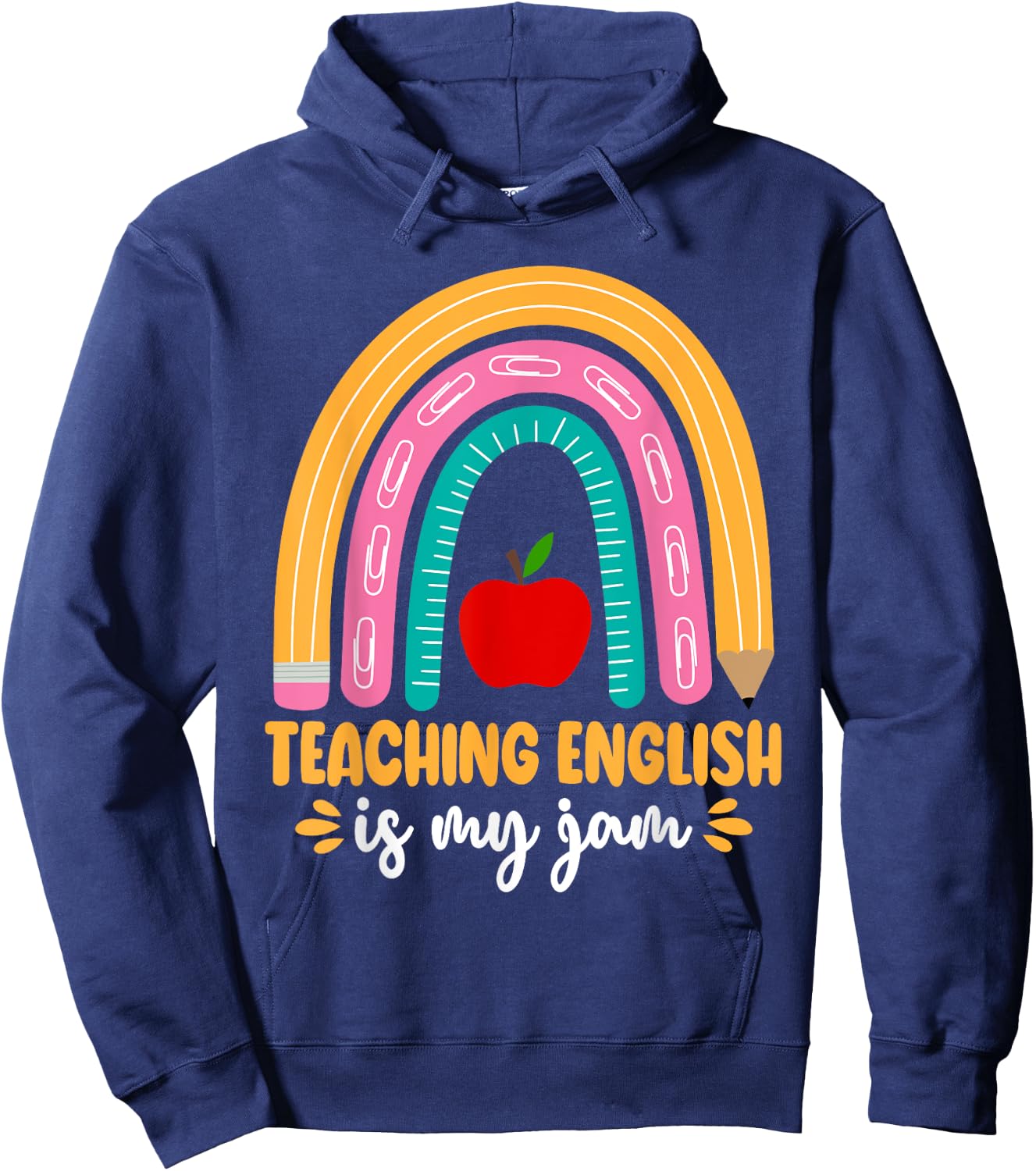 Grammar Police English Teacher Teaching English Is My Jam Men Women Kids Hoodie - Hoodie | Navy