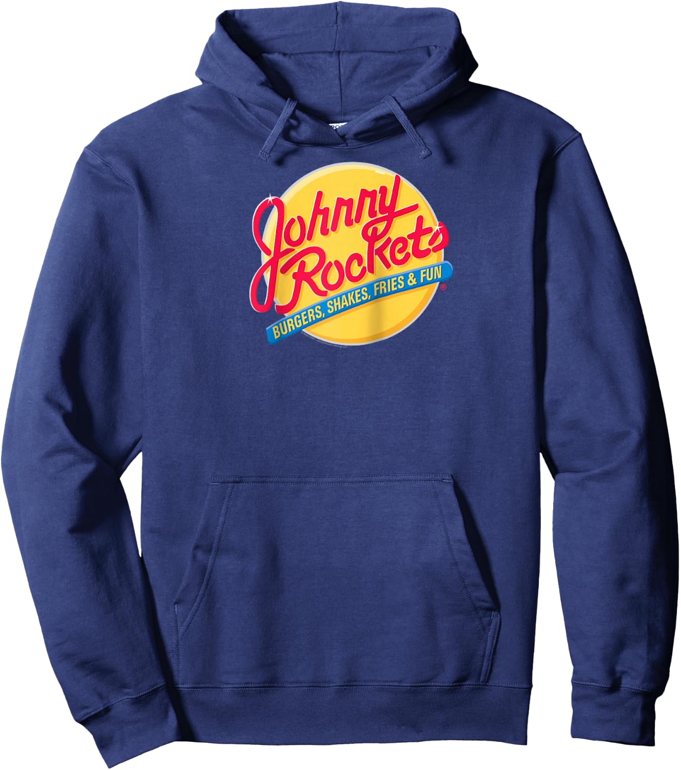 Johnny Rockets Vintage Logo Fast Food Raglan Baseball Hoodie - Hoodie | Navy
