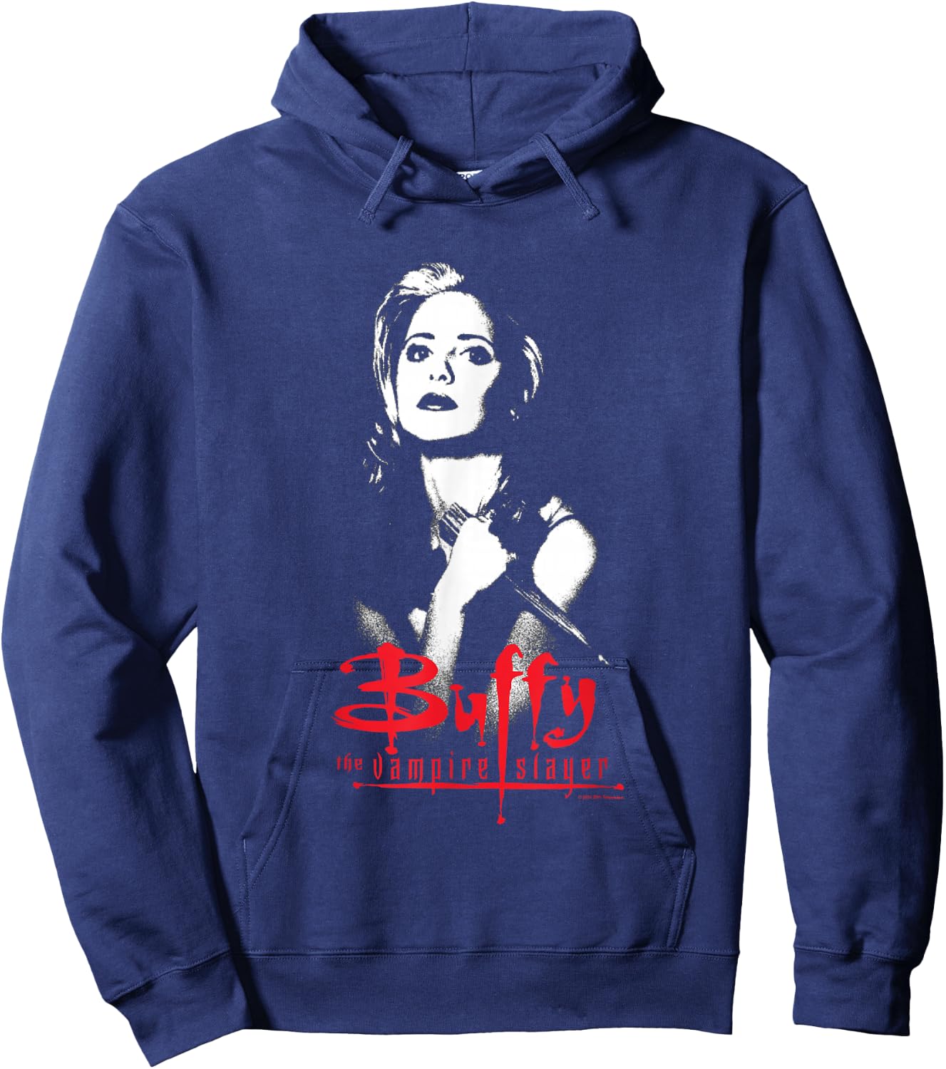 Buffy The Vampire Slayer Buffy Summers Distressed Hero Hoodie - Hoodie | Navy