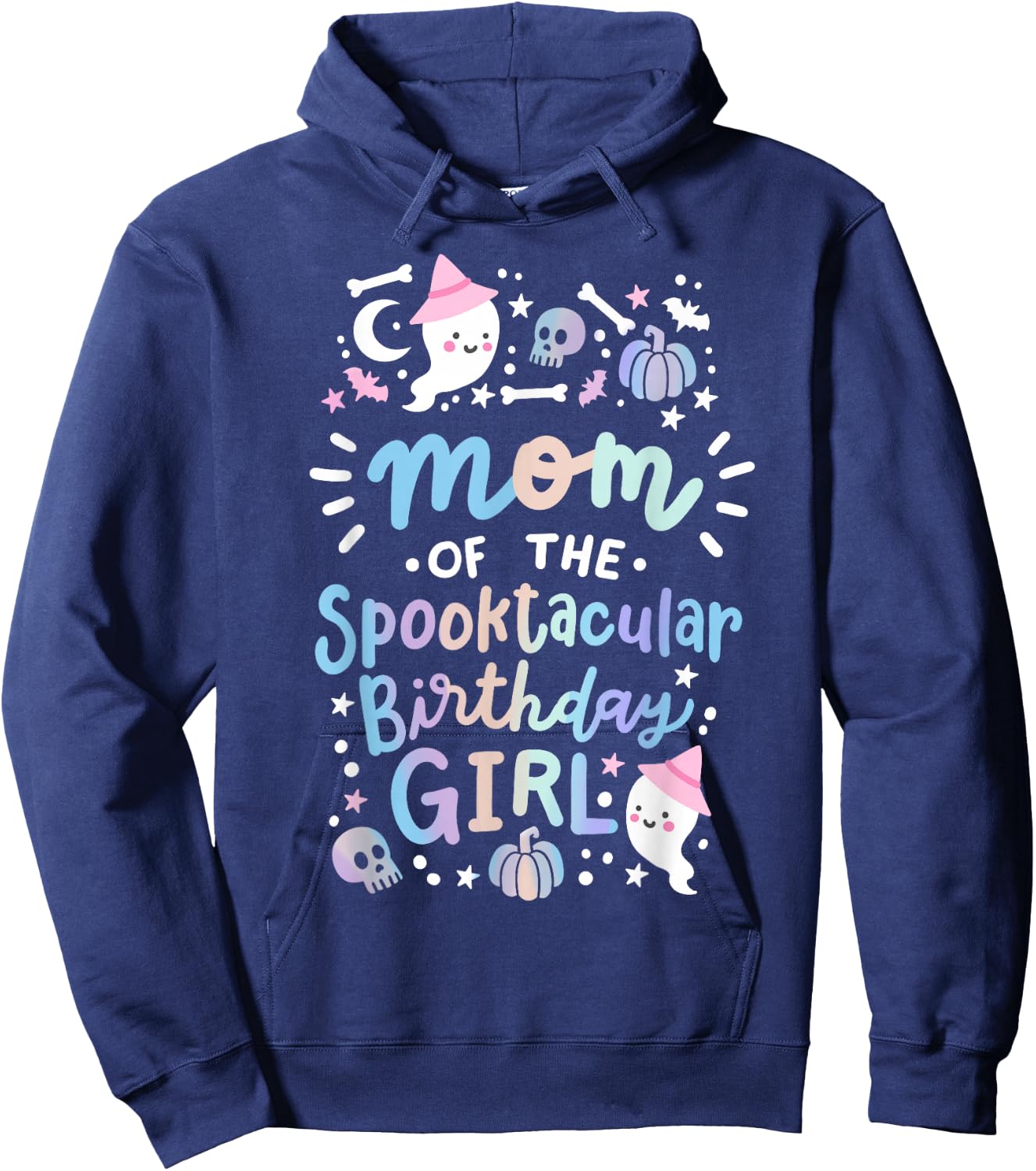 Mom of the Spooktacular Birthday Girl Halloween Family Hoodie - Hoodie | Navy
