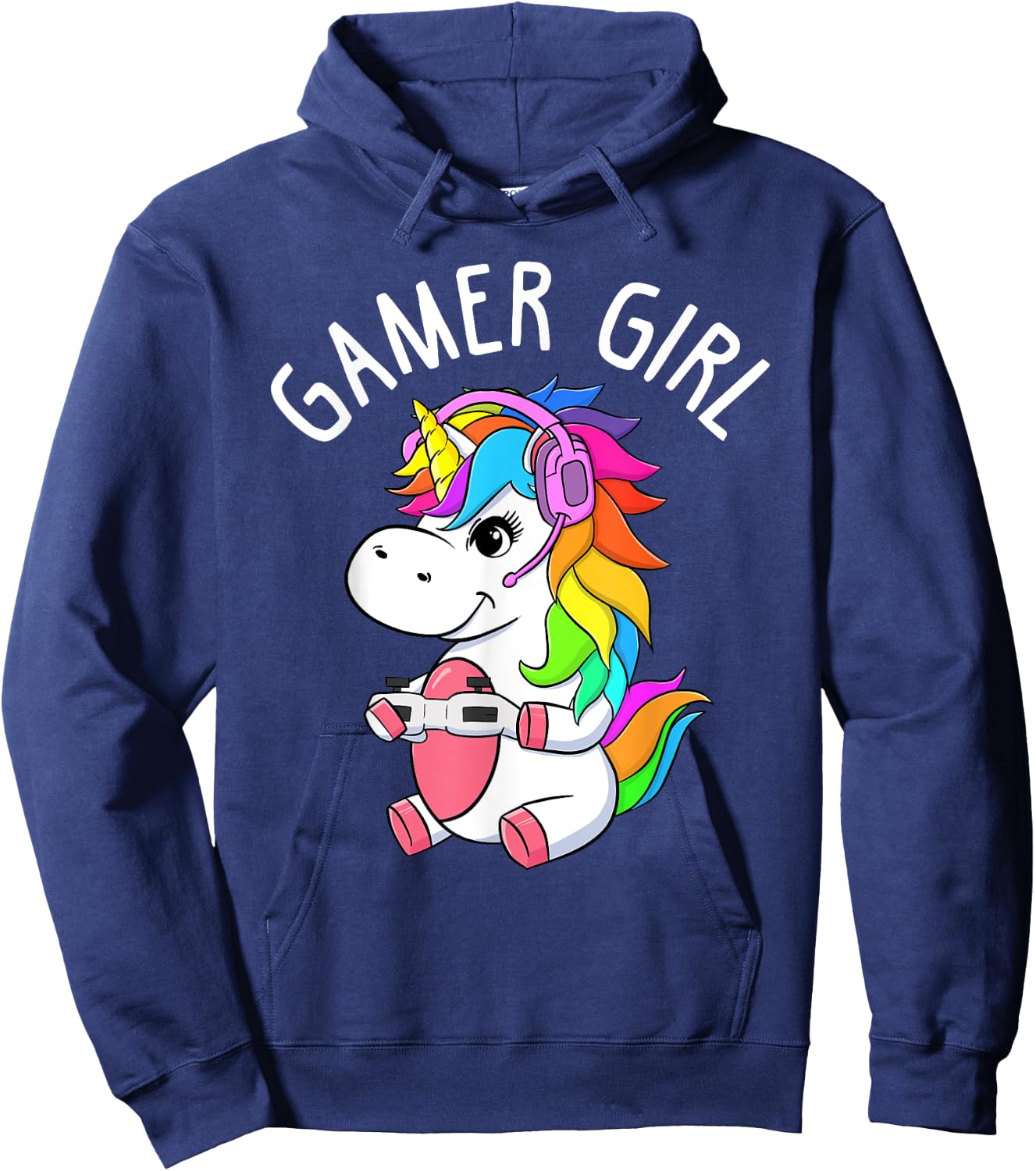 Gamer Girl Gaming Unicorn Cute Video Game Gift Women Girls Hoodie - Hoodie | Navy