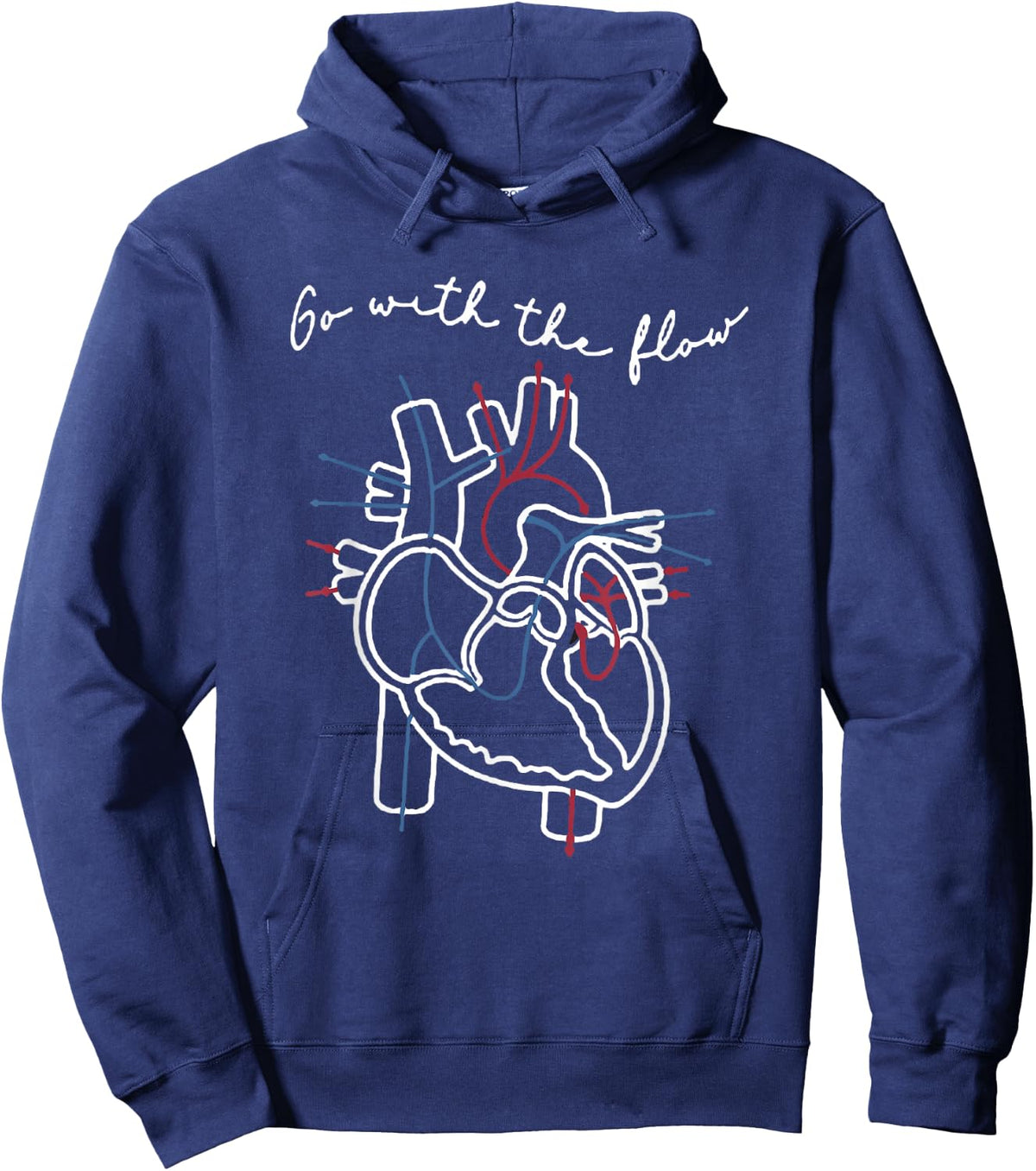 CVICU Cardiac Nurse Anatomy Cardiology Human Heart Flow Hoodie - Hoodie | Navy