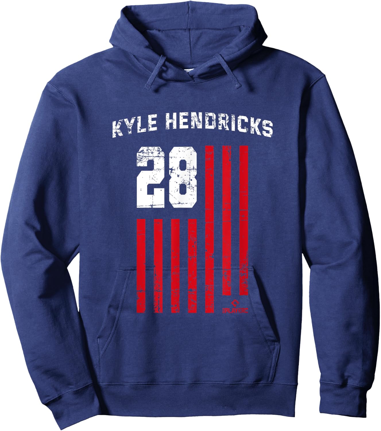 Kyle Hendricks Vintage Flag Chicago Patriotic Baseball Hoodie - Hoodie | Navy
