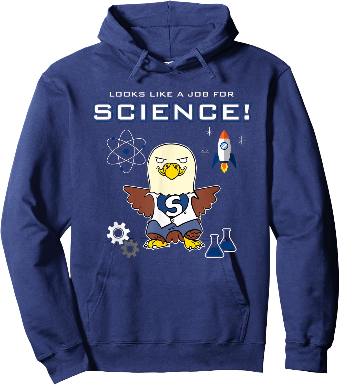 Looks Like A Job For Science Funny Scientist Lab Bald Eagle Hoodie - Hoodie | Navy