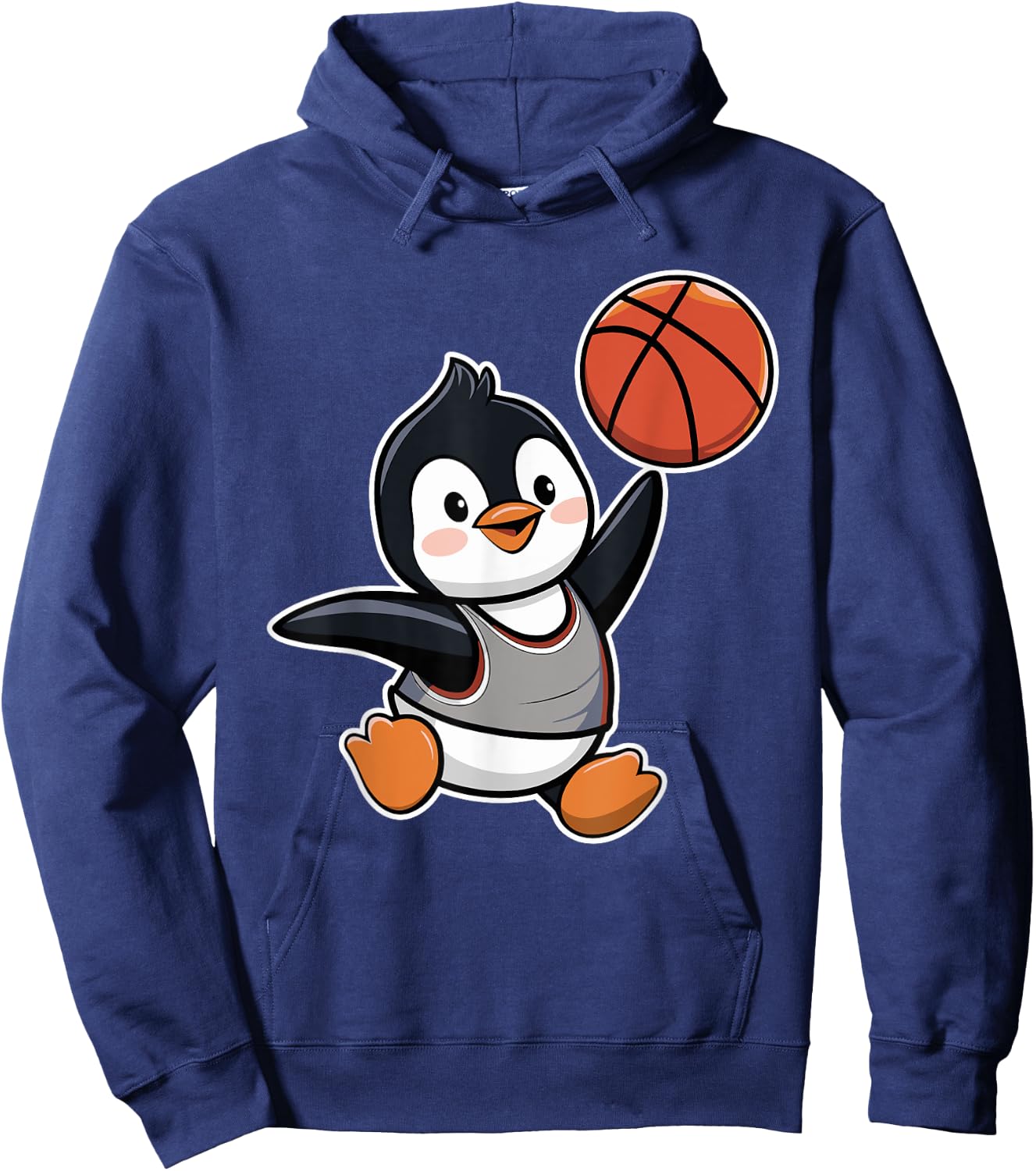 Penguin Playing Basketball Cute Animal Basketball Player Hoodie - Hoodie | Navy
