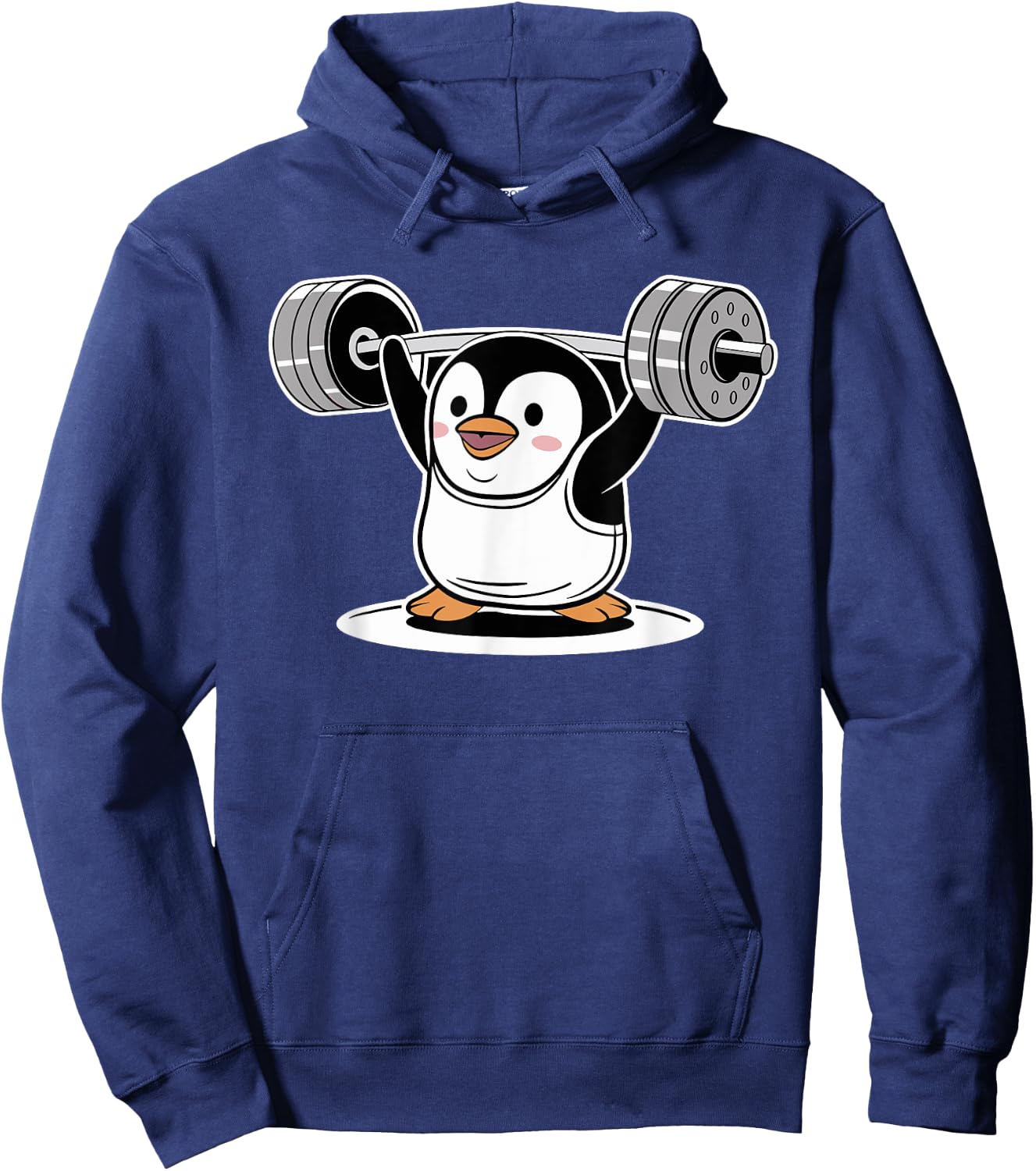 Cute Penguin Weightlifting Fitness Sport Gym Weightlifter Hoodie - Hoodie | Navy