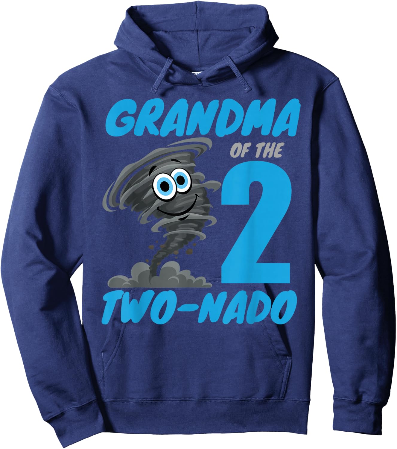 Grandma of The Two-Nado Storm TorNado 2nd Two Birthday Boy Hoodie - Hoodie | Navy