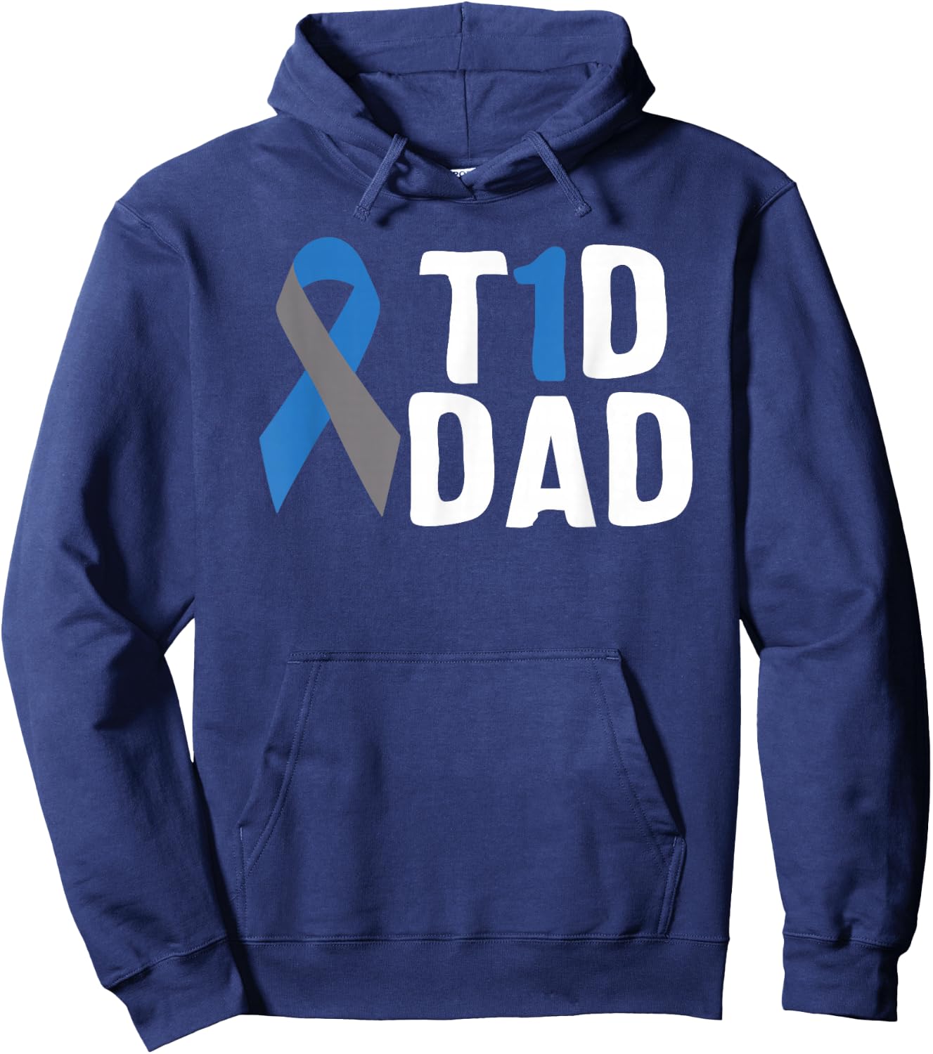 T1D Dad Diabetes Awareness Type 1 Insulin Pancreas Hoodie - Hoodie | Navy