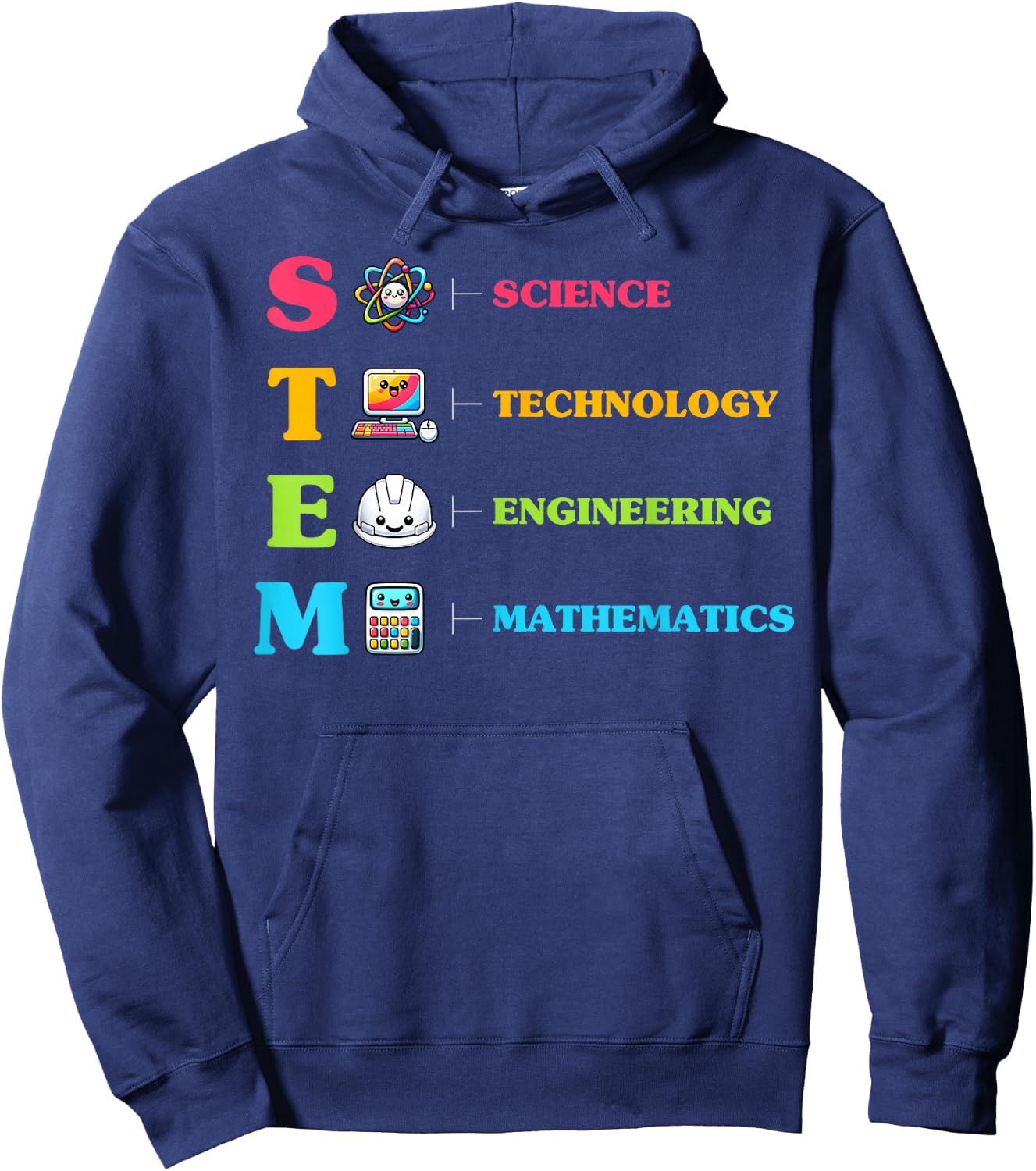 STEM Science Technology Engineering Math Geek Nerd Hoodie - Hoodie | Navy