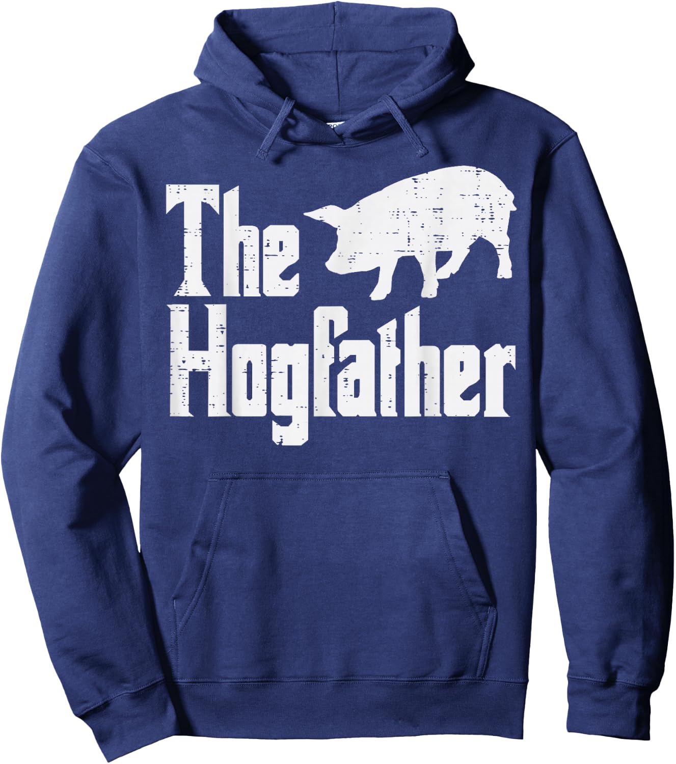 Pig The Hogfather Funny Hog Dad Fathers Day Parody Papa Men Hoodie - Hoodie | Navy