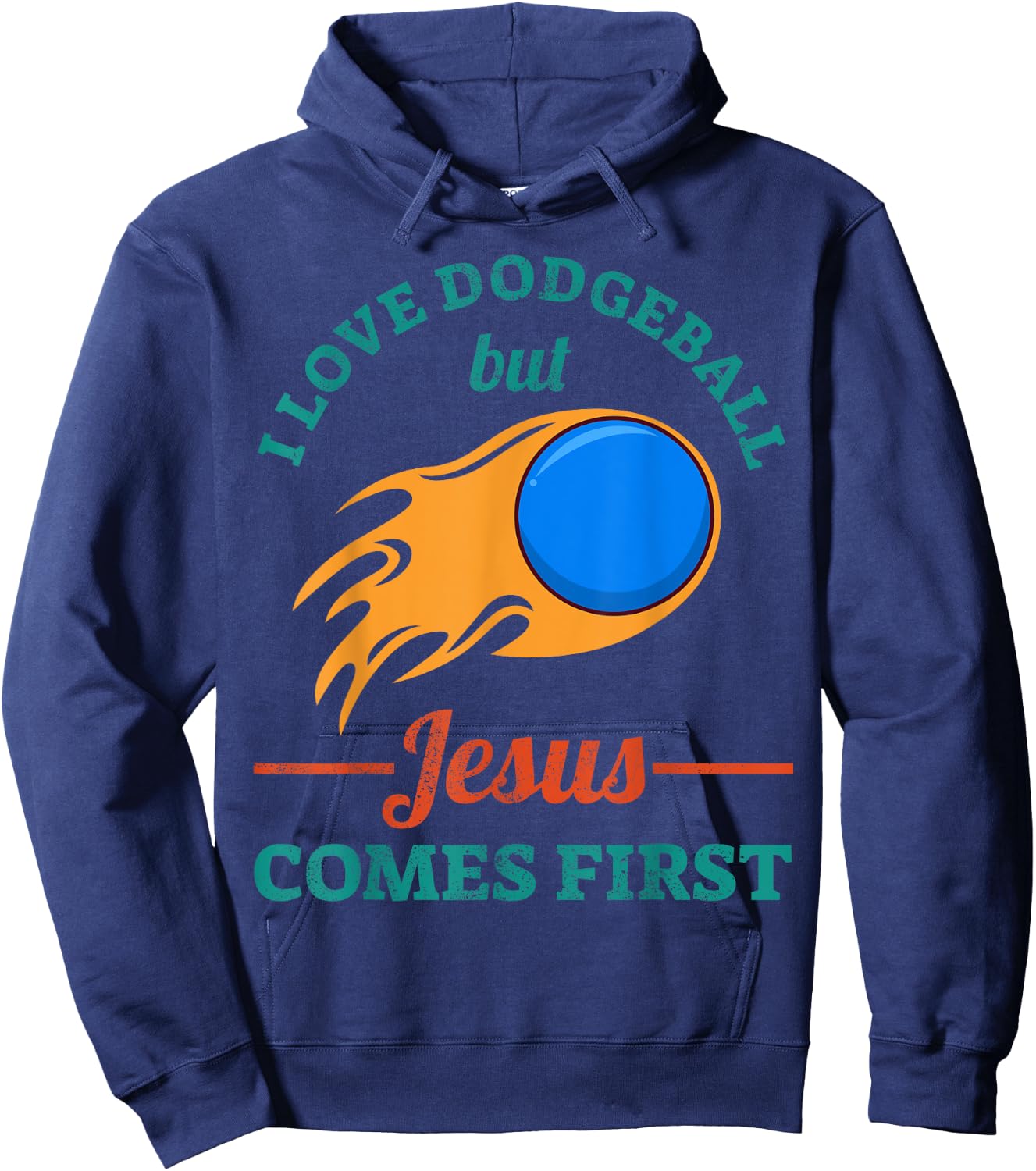 I Love Dodgeball But Jesus Comes First Hoodie - Hoodie | Navy