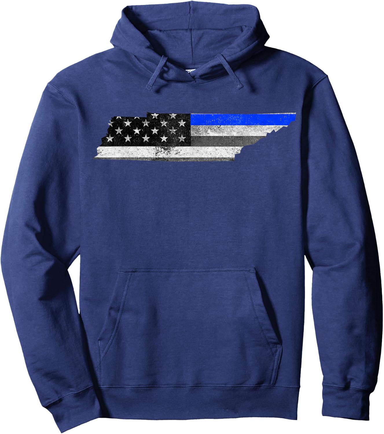 Tennessee Police Thin Blue Line USA Flag Map Shirt Hoodie - Hoodie | Navy