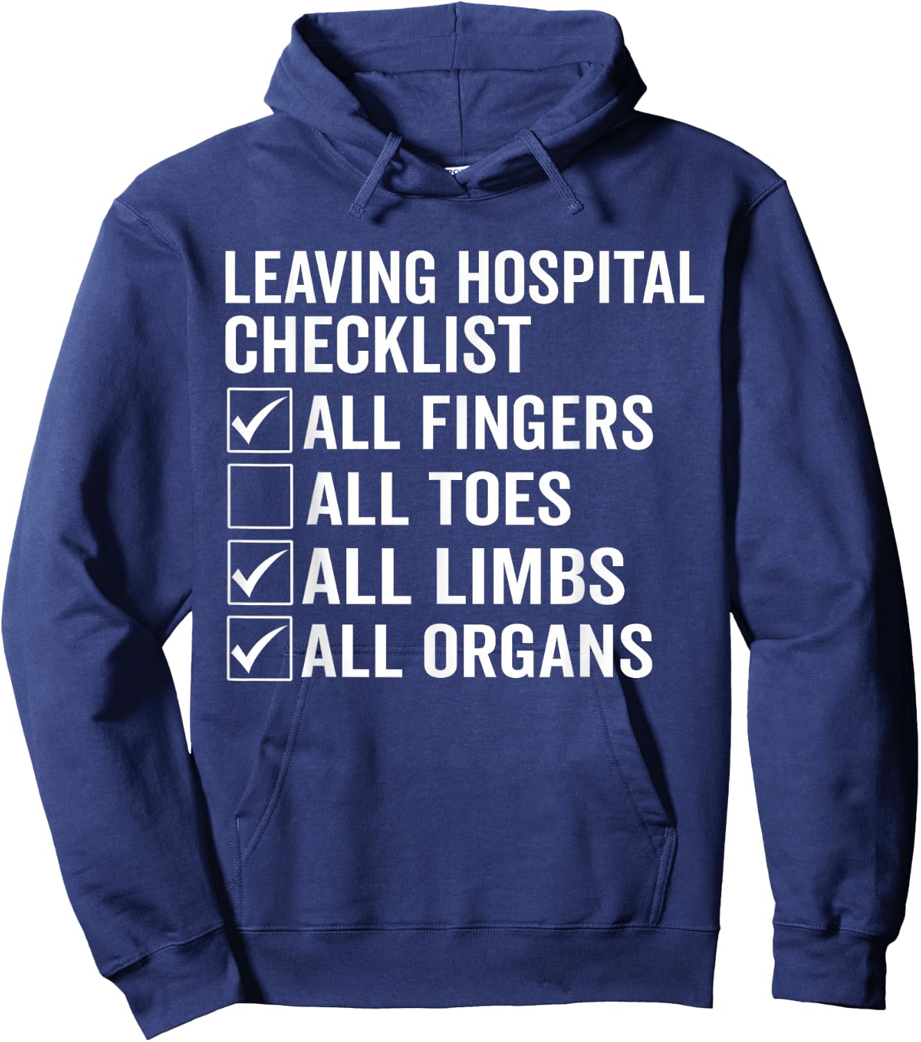 Toe Amputee Funny Humor Toe Amputation Hoodie - Hoodie | Navy