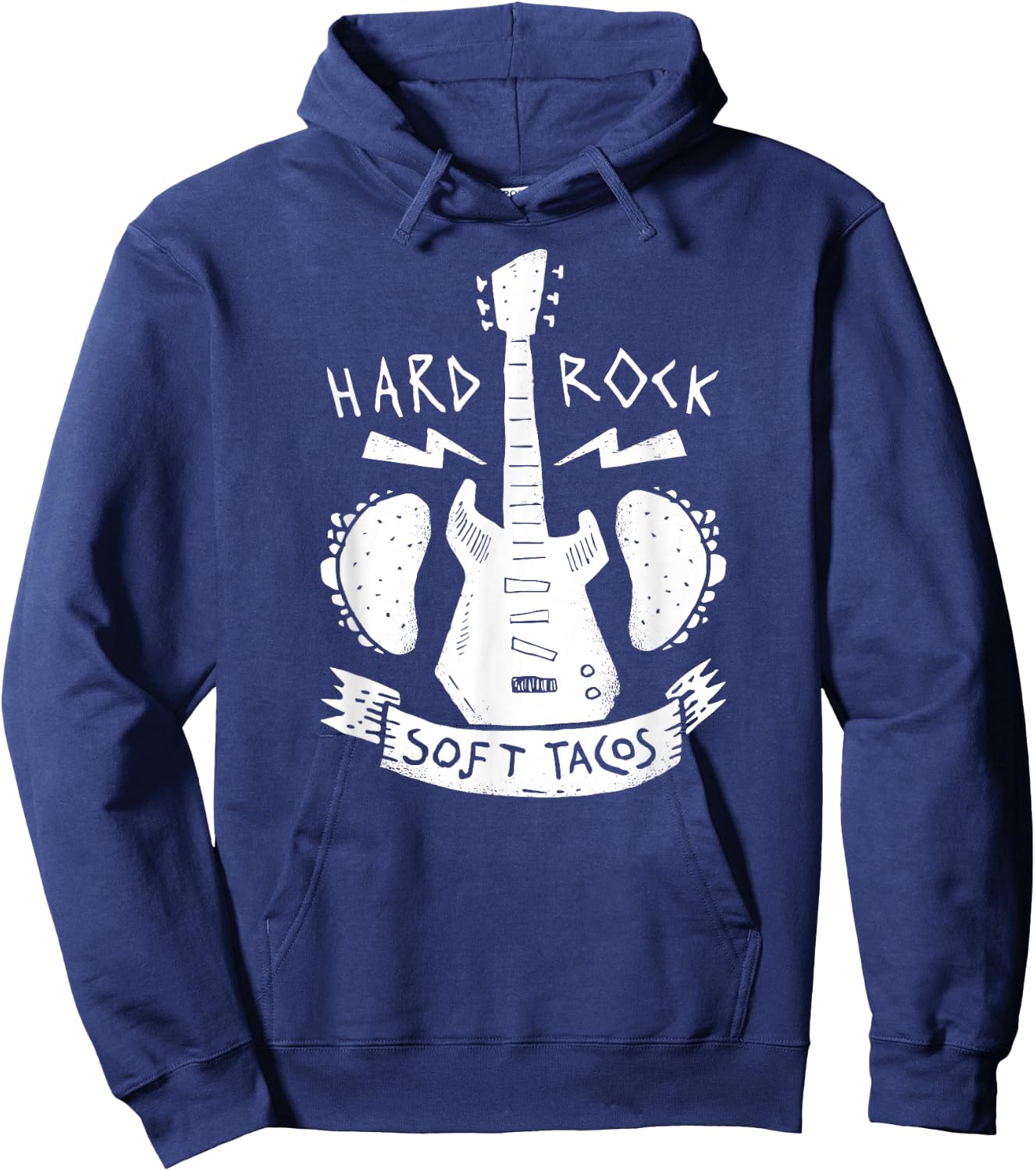 Rock & Roll Music Guitar Hard Rock Mexican Food Soft Tacos Hoodie - Hoodie | Navy