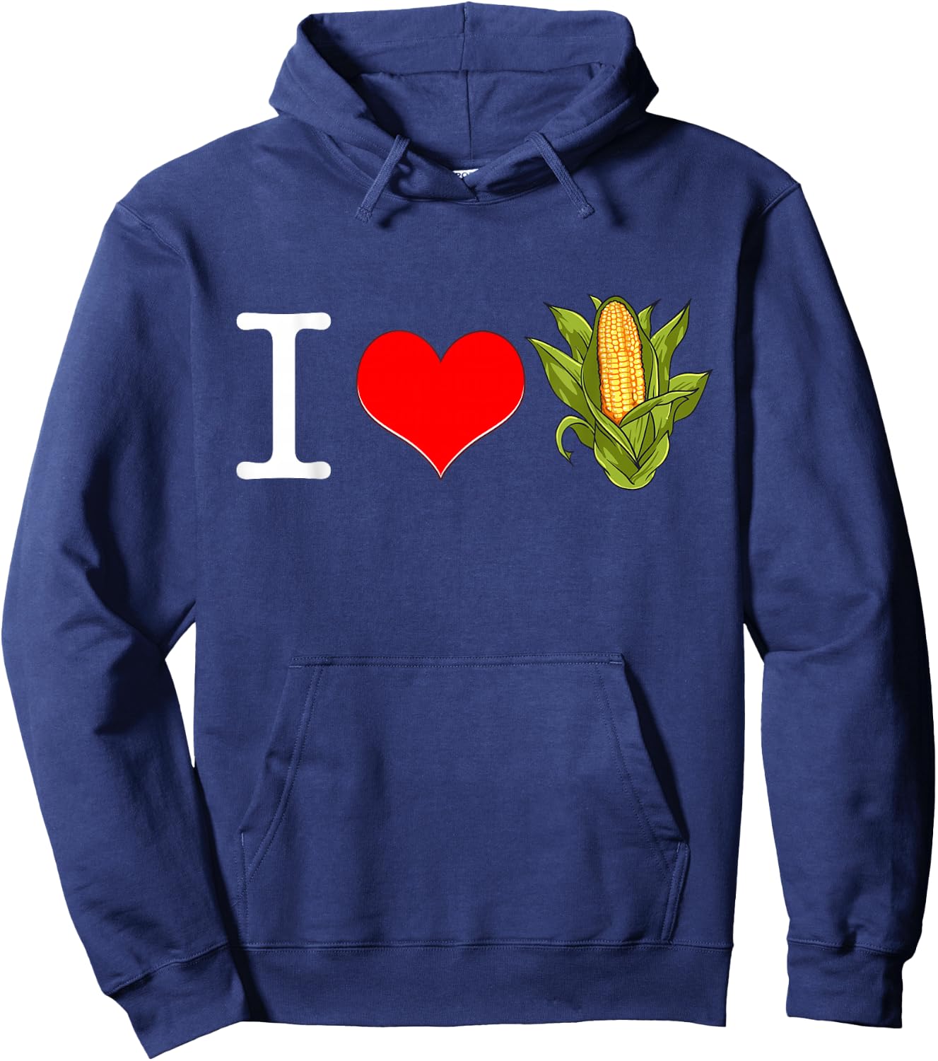 I Love Corn Cob Lover Heart Maize Food Farmer Men Women Kids Hoodie - Hoodie | Navy