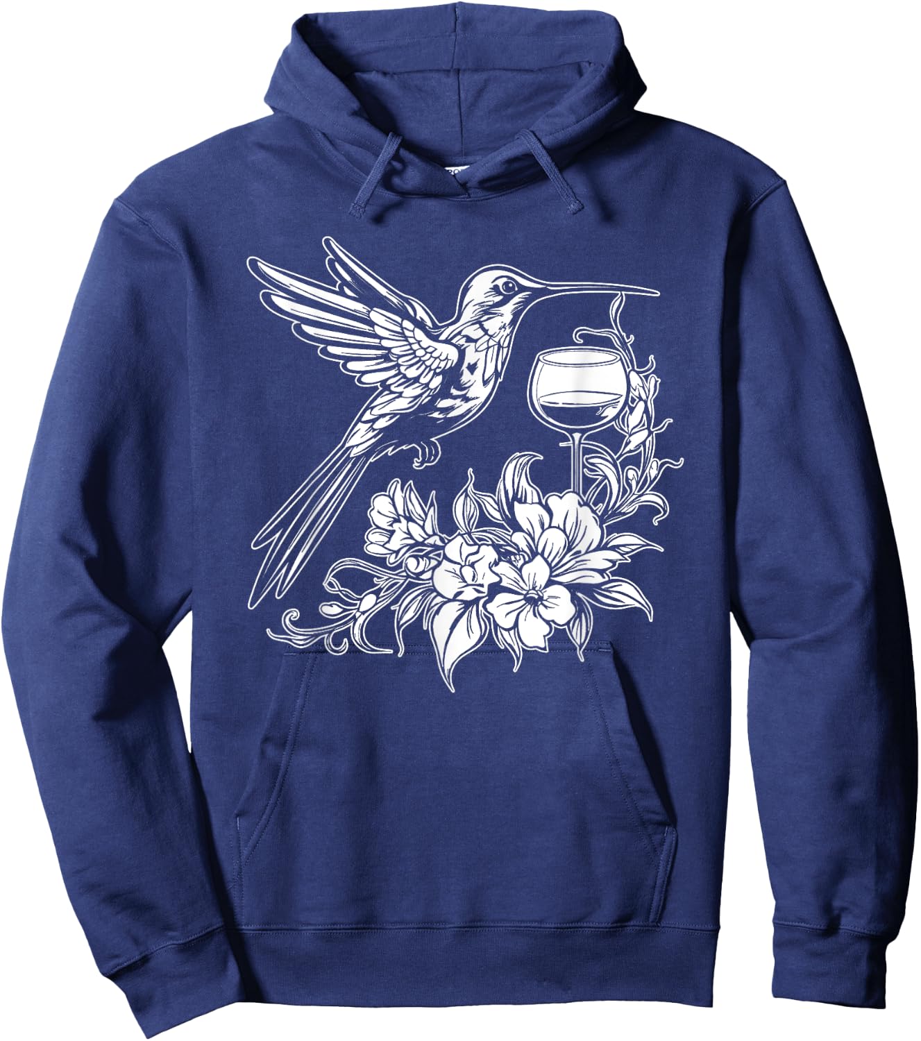 Hummingbird Ornithology Birds Nature Hummingbird Wine Glass Hoodie - Hoodie | Navy