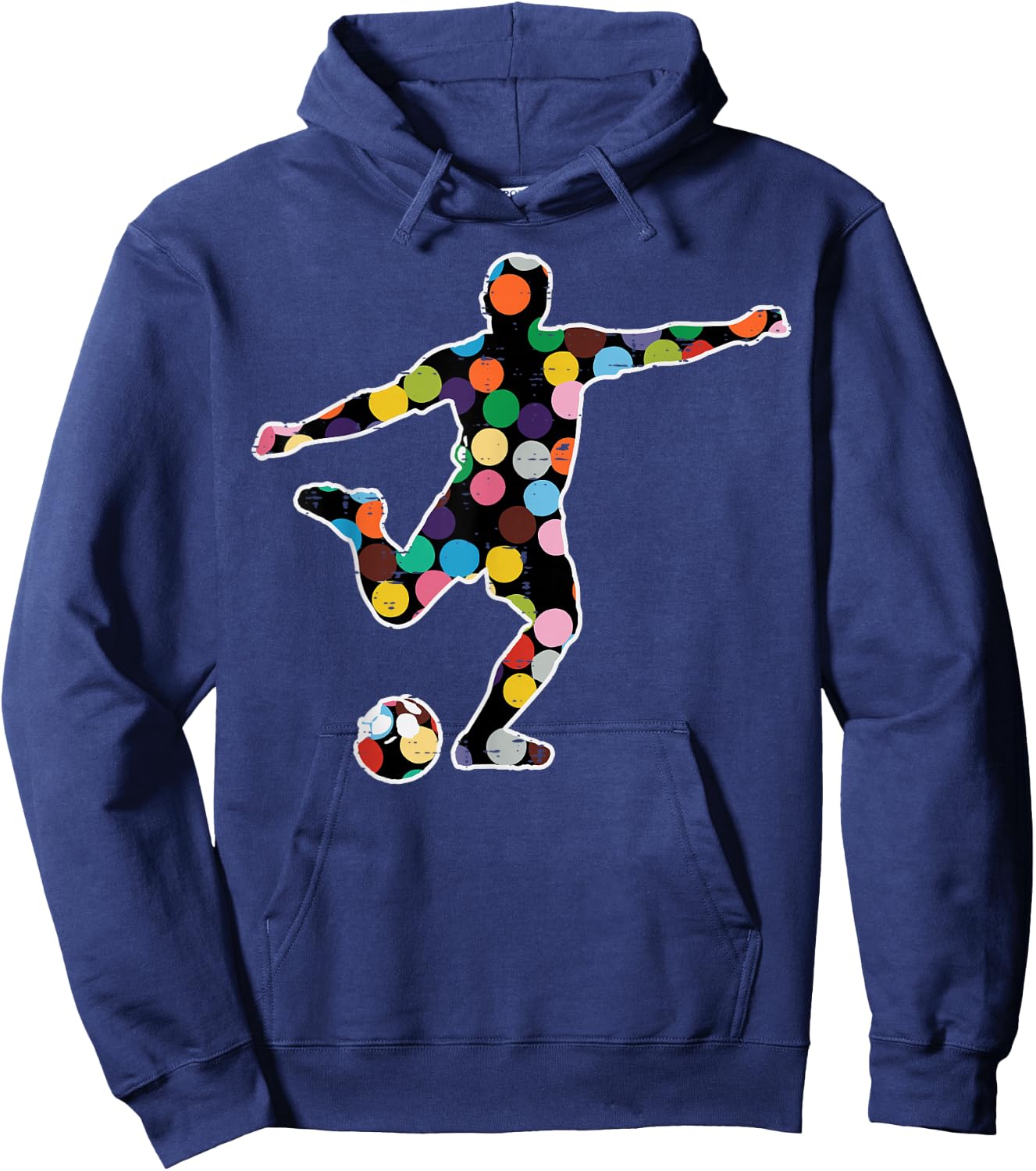 Dot Art Soccer Player Football Men Boys Kids Hoodie - Hoodie | Navy