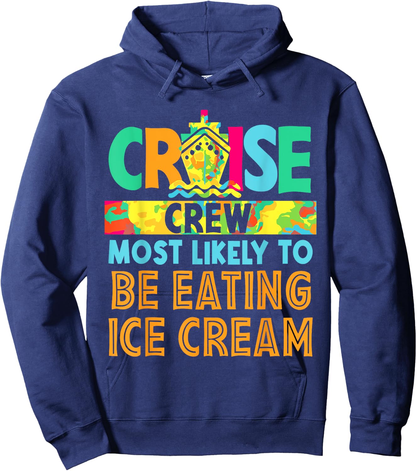 Most Likey To Be Eating Ice Cream Family Matching Group Women Girls Kids Hoodie - Hoodie | Navy