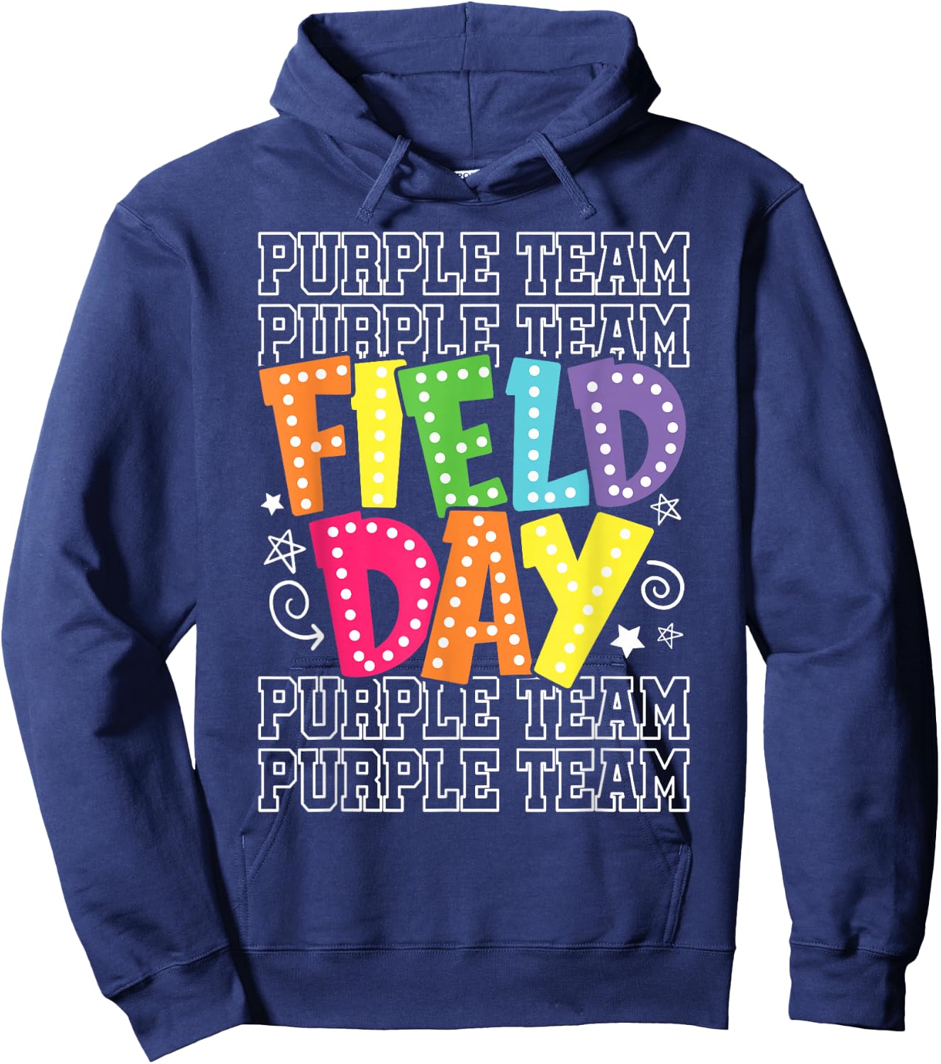 Field Day Purple Team Color War Camp Team Game Competition Hoodie - Hoodie | Navy