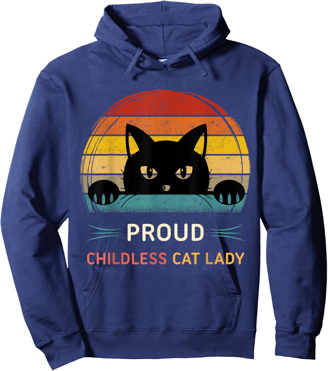 This Proud Childless Cat Lady Is Voting for Kamala Hoodie - Hoodie | Navy