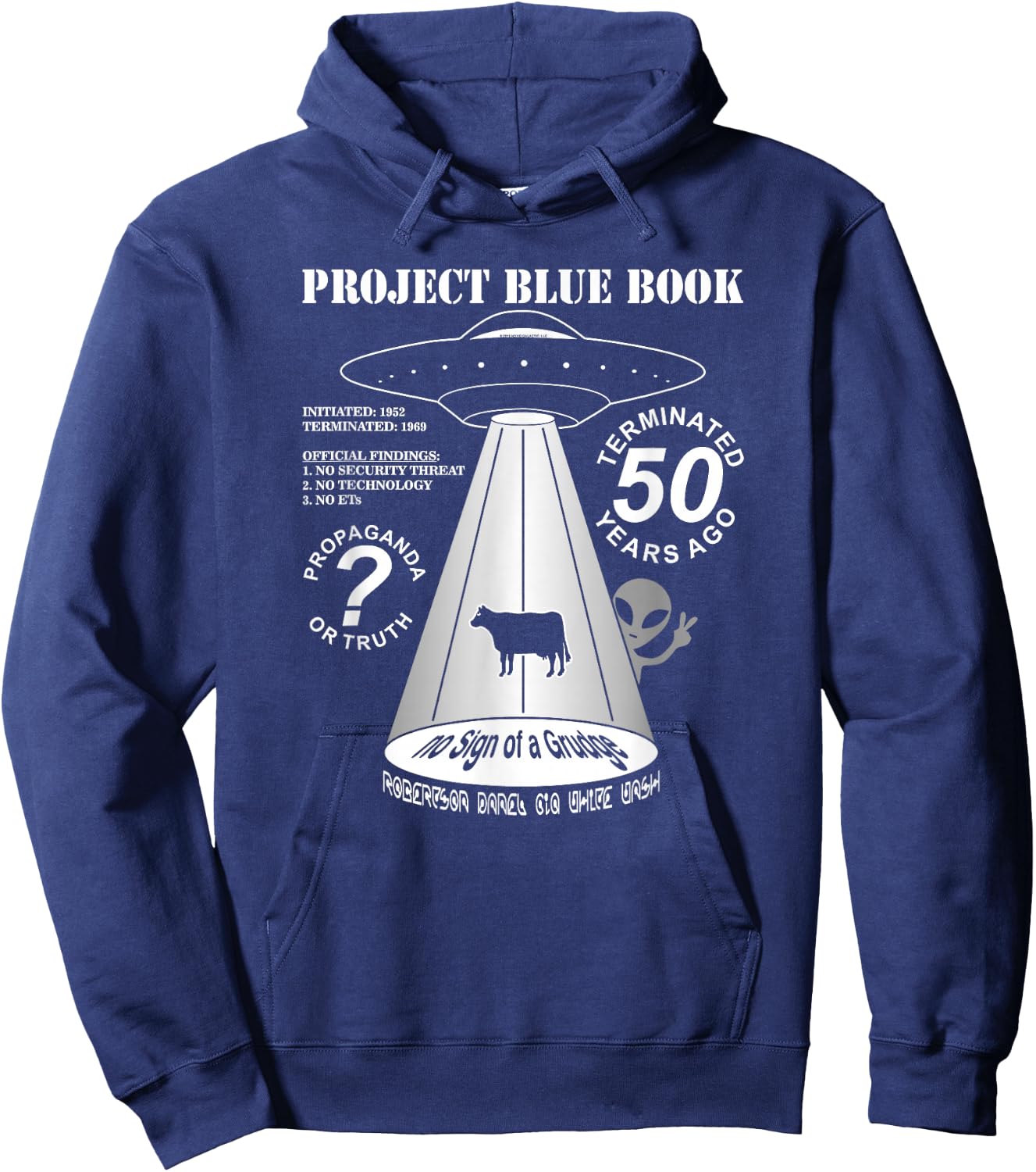 Project Blue Book UFO Investigation 50th Anniversary Hoodie - Hoodie | Navy