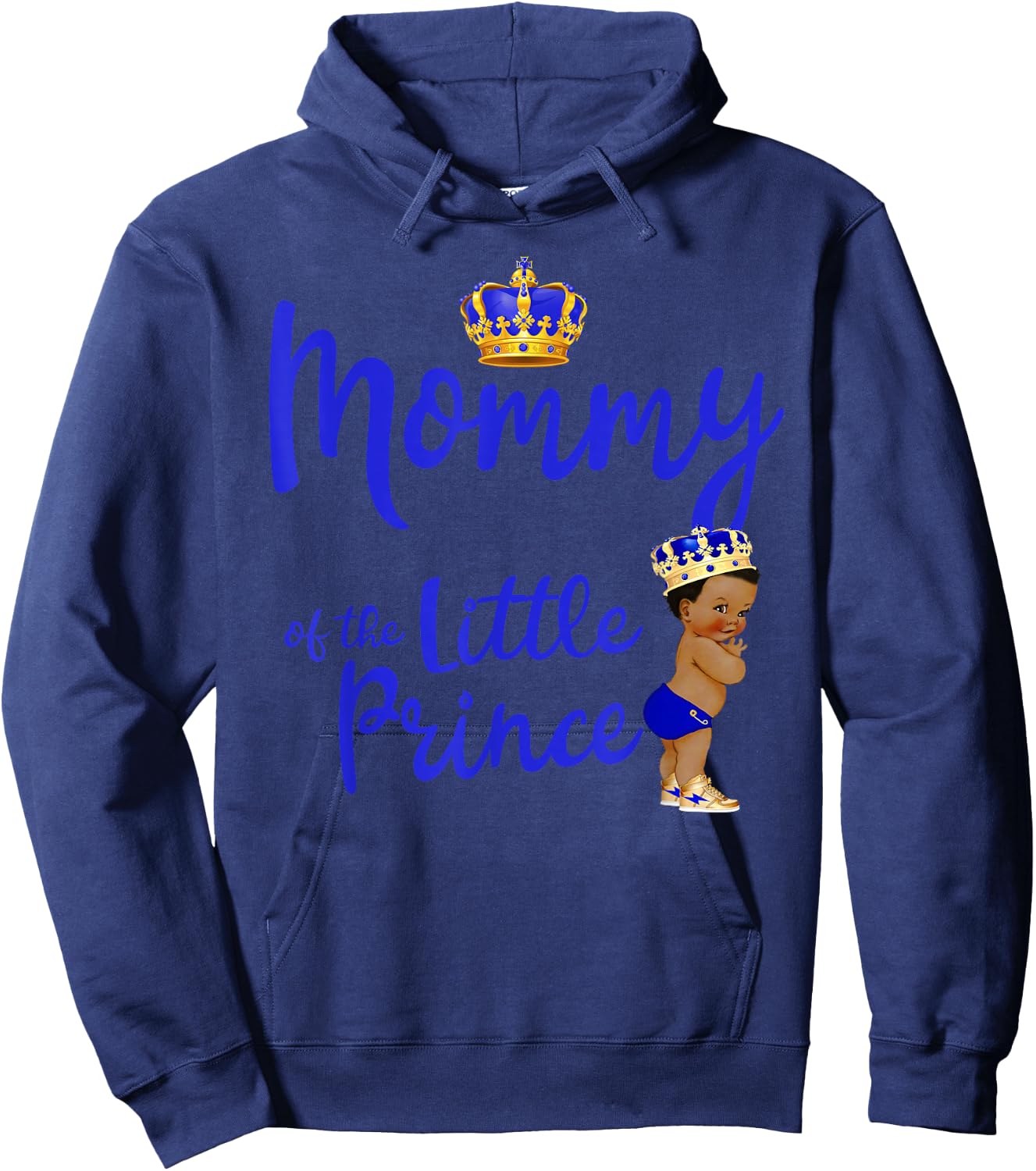 Mommy Of The Birthday Prince Boy Bday Party Idea Hoodie - Hoodie | Navy