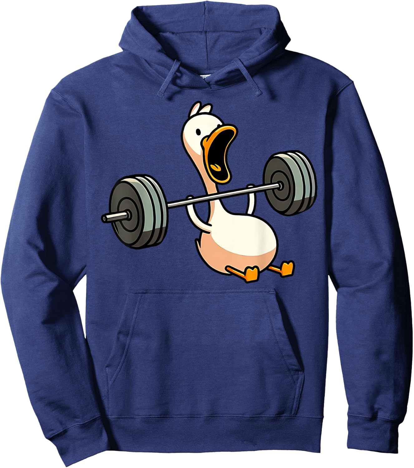 Funny Duck Deadlift Weight Lifting Bodybuilder Gym Workout , Small, Black Hoodie - Hoodie | Navy