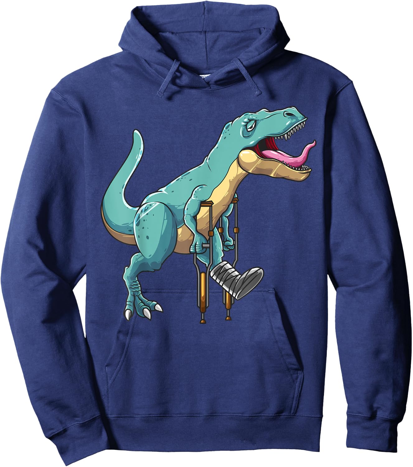 Dinosaur Broken Leg Design For Kids Boys Men Foot Broken Leg Hoodie - Hoodie | Navy