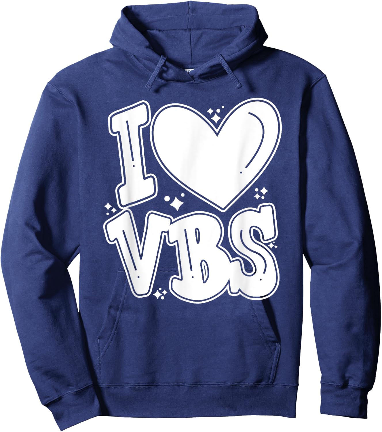 I Love VBS 2024 Vacation Bible School Christian Summer Camp Women Kids Hoodie - Hoodie | Navy