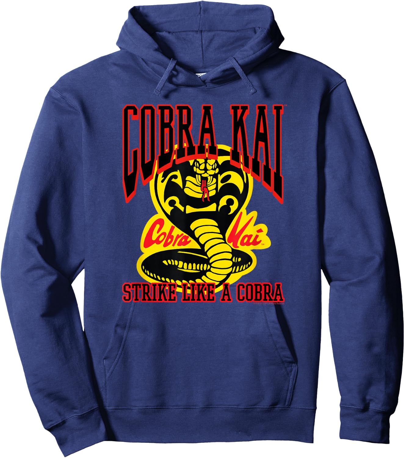 Cobra Kai Athletic Strike Like a Cobra Logo TV Show Hoodie - Hoodie | Navy