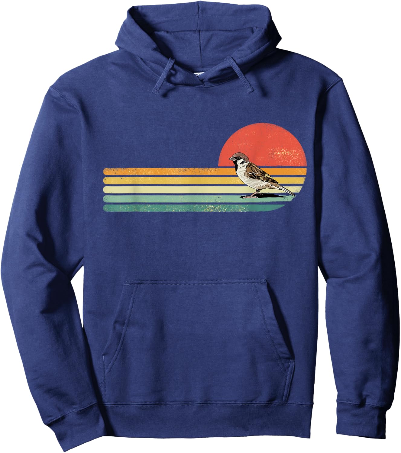 Retro Vintage House Sparrow Bird Animal Bird Lover Birders Hoodie - Hoodie | Navy