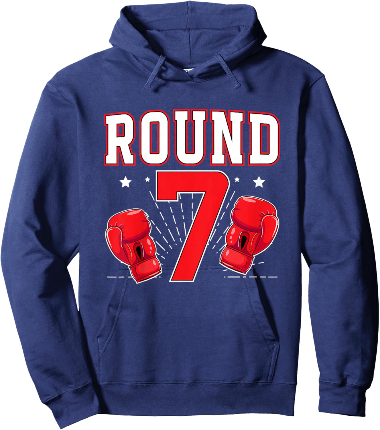 Kids 7th Boxing Birthday Party Seven Year Old Boxer Birthday Hoodie - Hoodie | Navy
