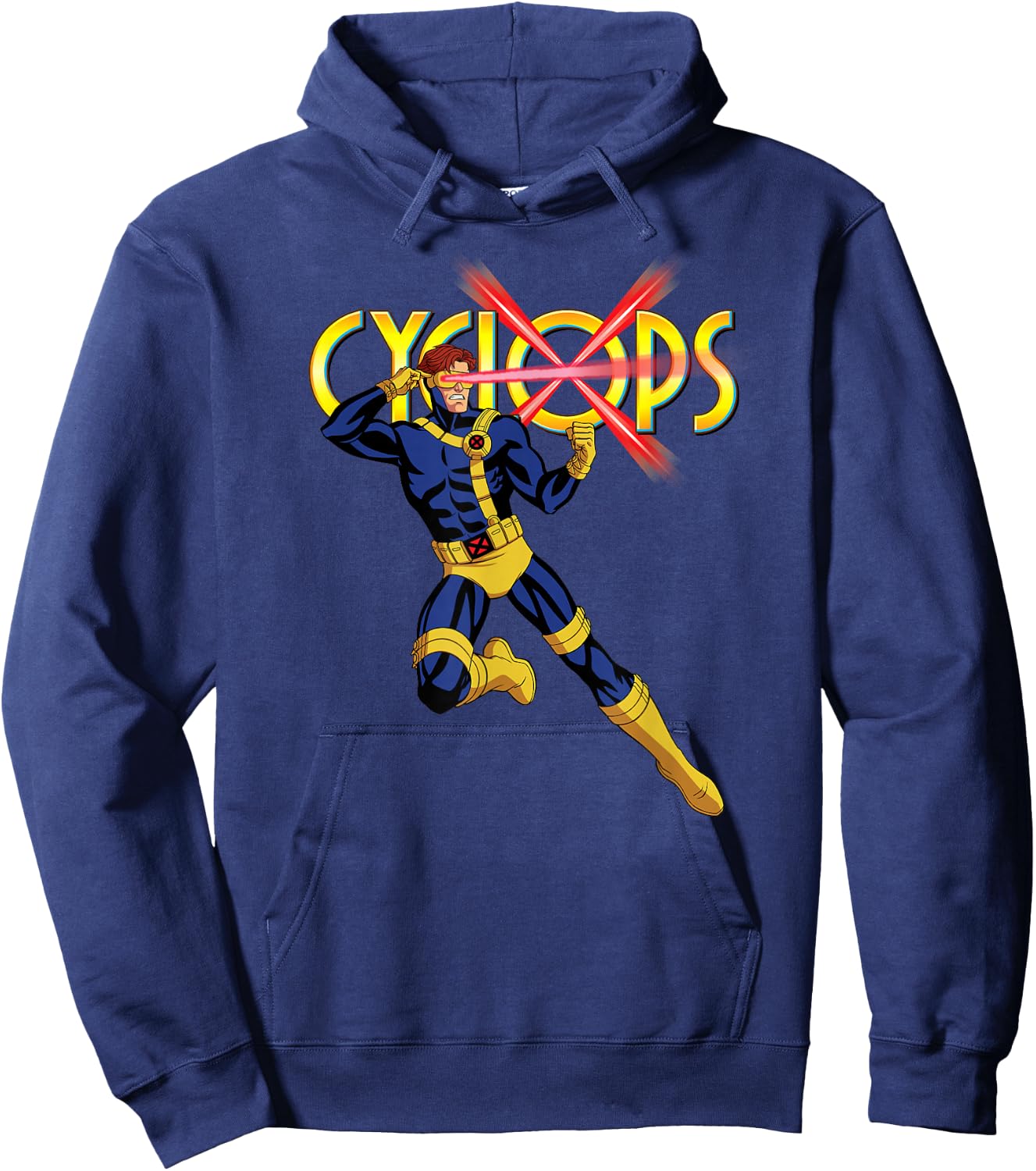 Marvel X-Men '97 Animated Series Cyclops and Logo 2-Sided Hoodie - Hoodie | Navy