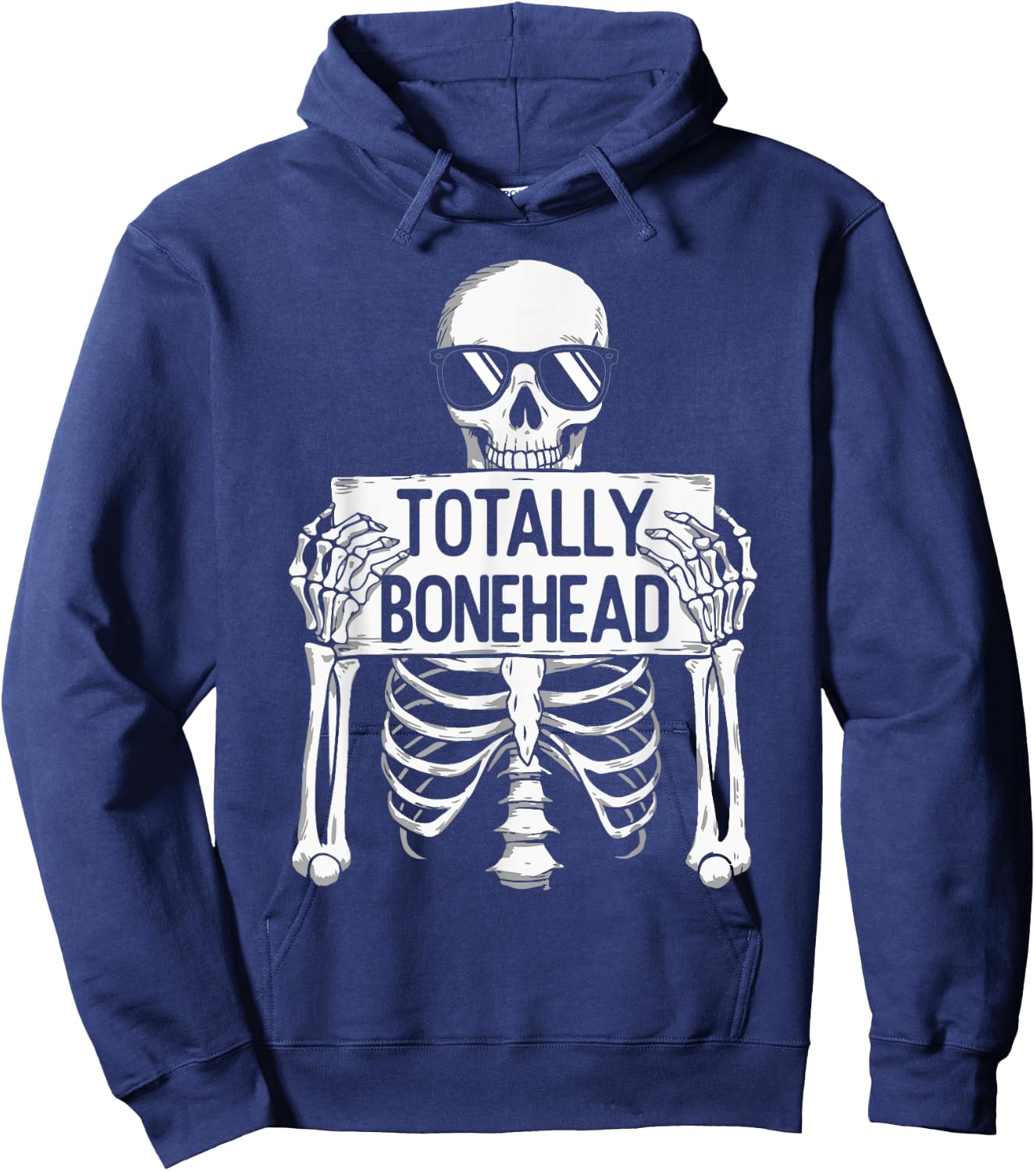 Totally Bonehead Funny Skeleton Teens Kids Boy Girl Hoodie - Hoodie | Navy