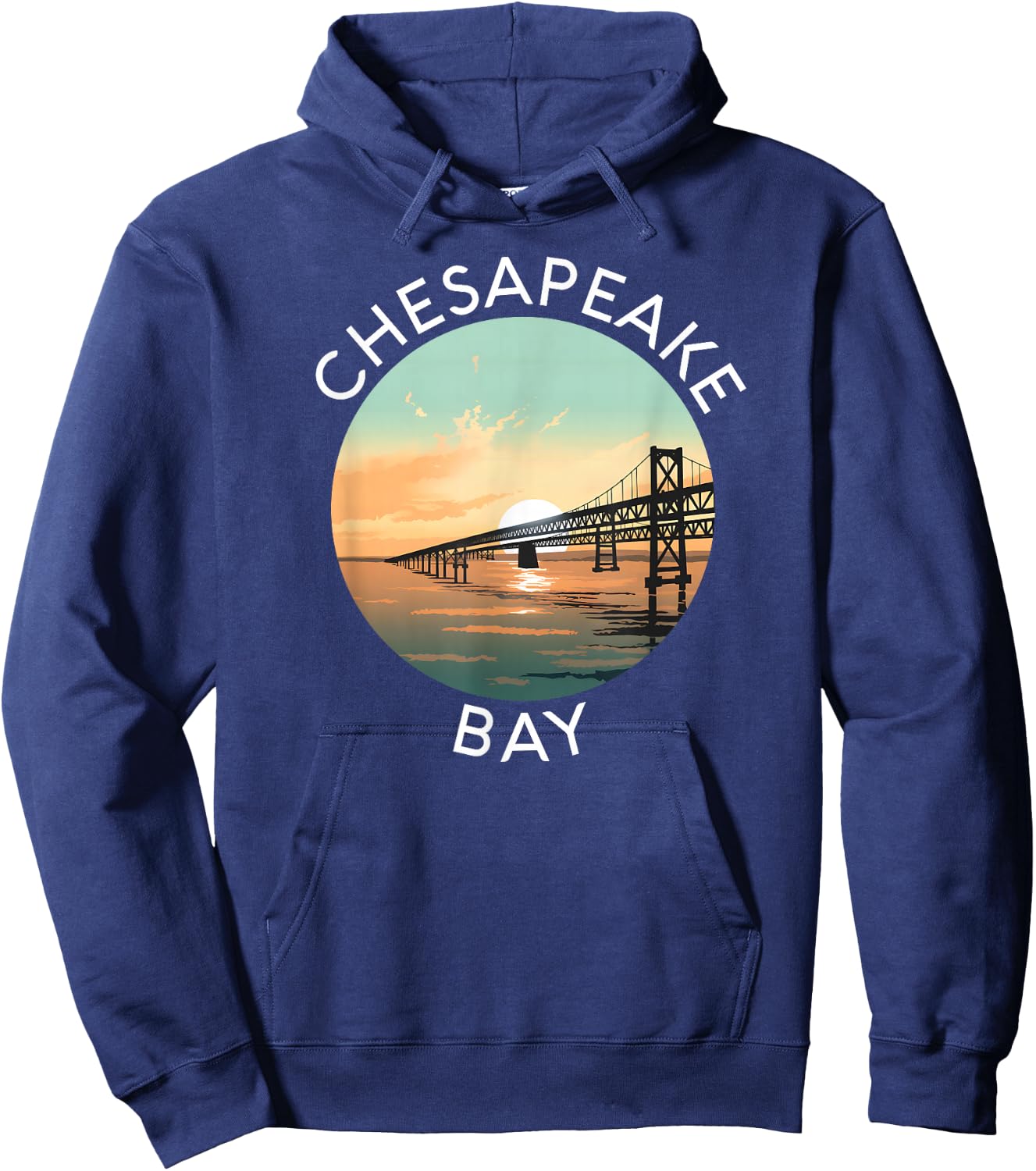 Chesapeake Bay Bridge Maryland Annapolis Kent Island Crab Hoodie - Hoodie | Navy