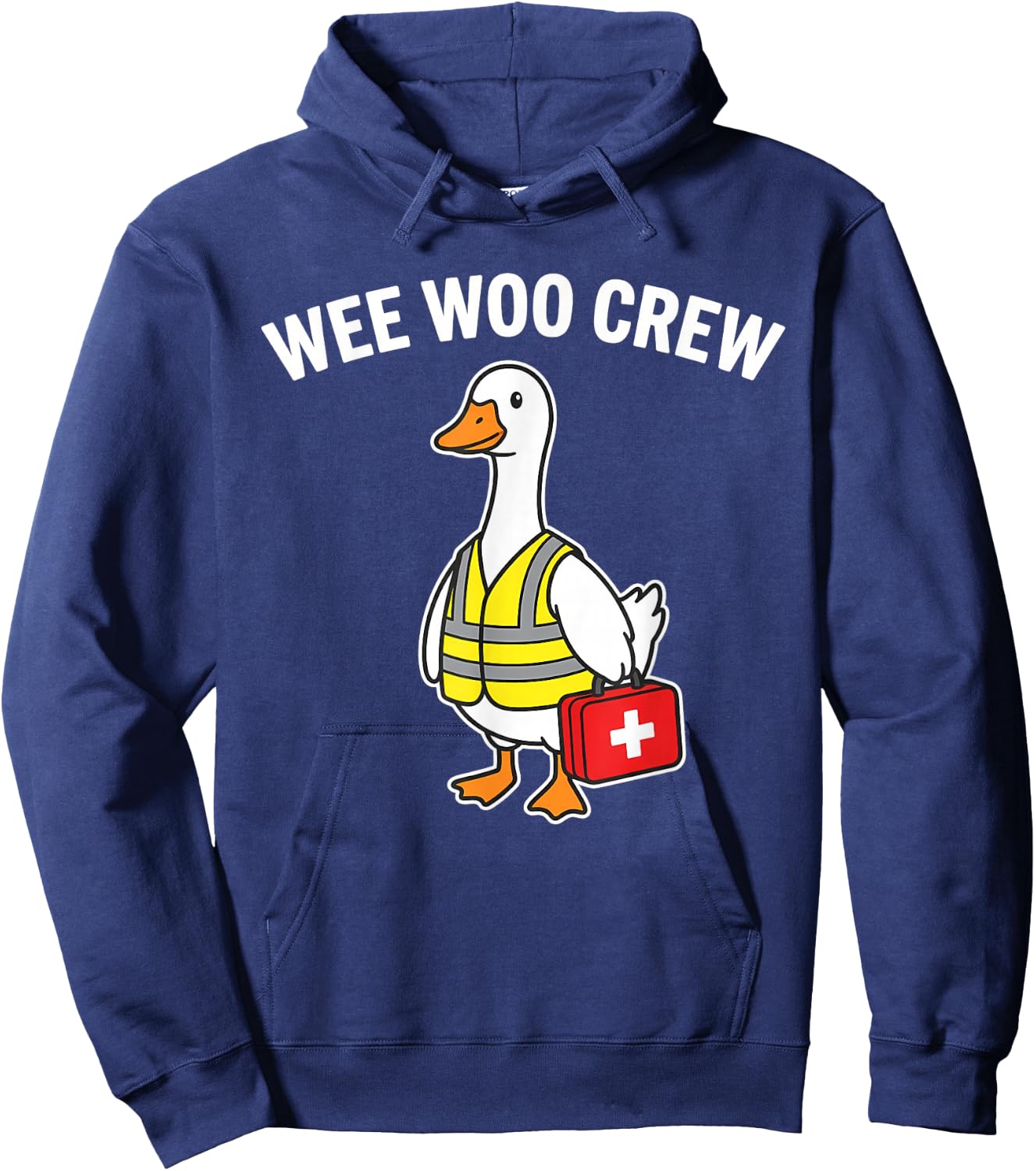 Wee Woo Crew Duck Safety Vest First Aid Meme Hoodie - Hoodie | Navy