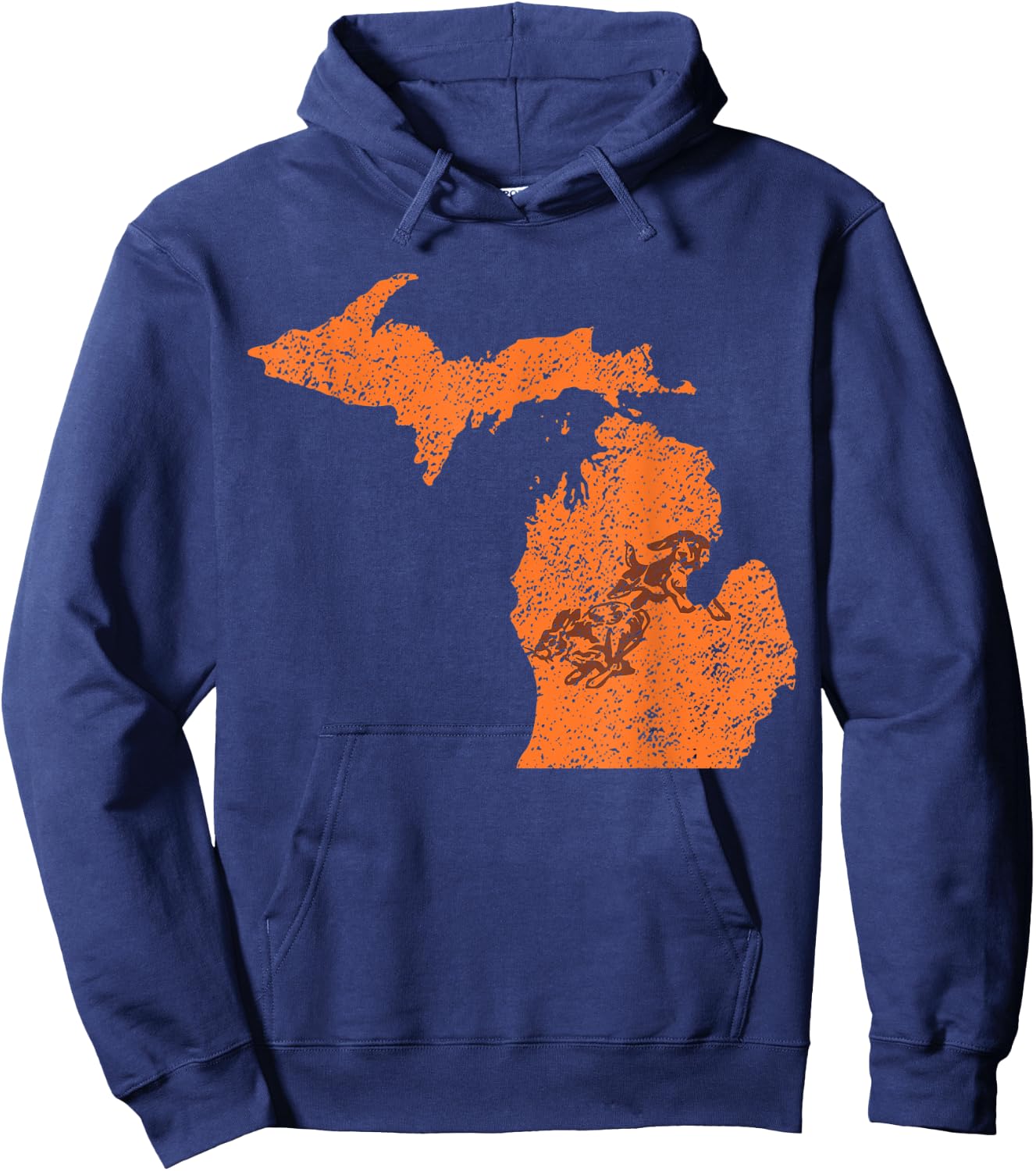 Michigan Rabbit Hunter - Beagles - Chasing Tail Hoodie - Hoodie | Navy
