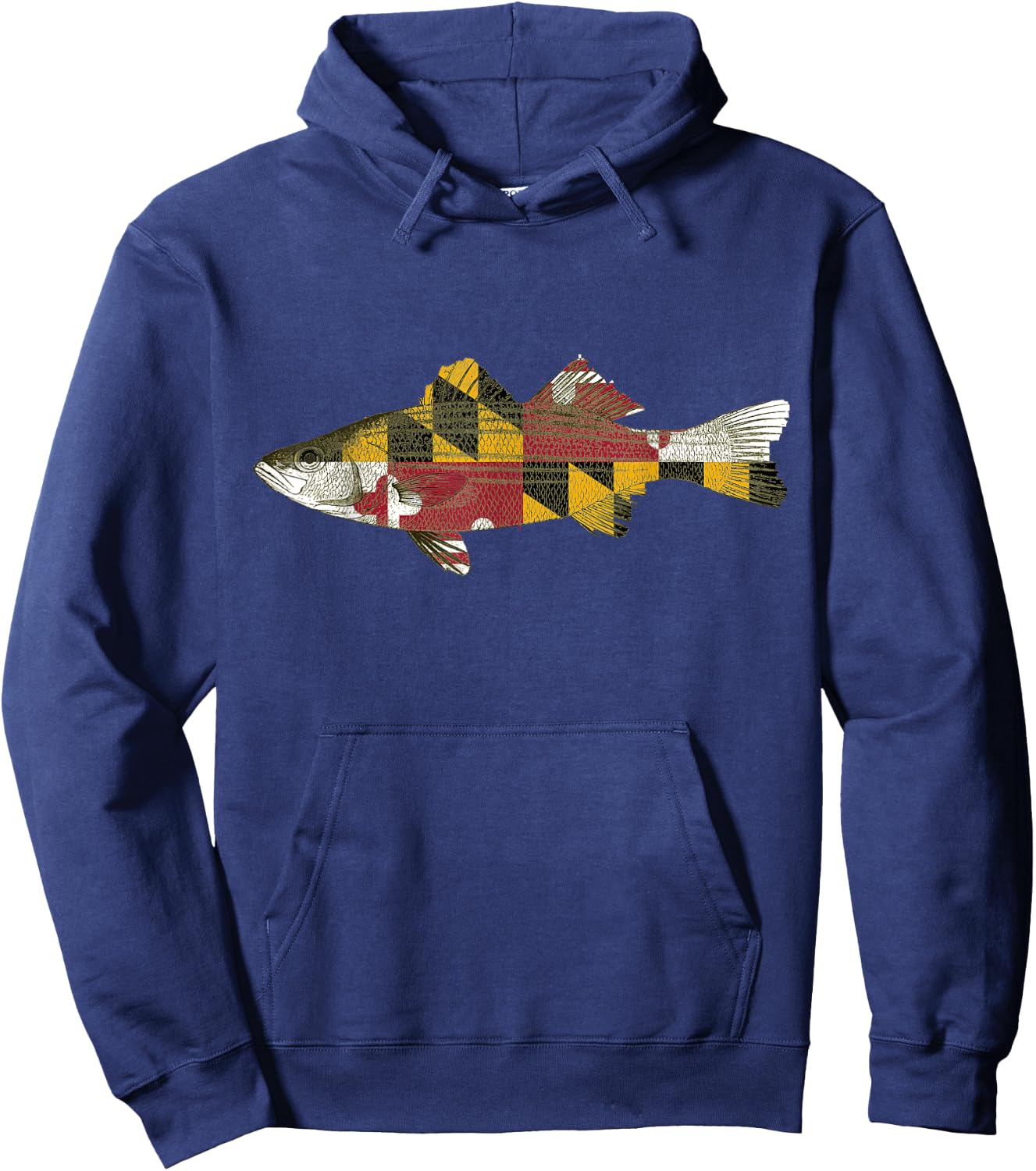 Maryland Rockfish State Flag MD Fishing Shirt Hoodie - Hoodie | Navy