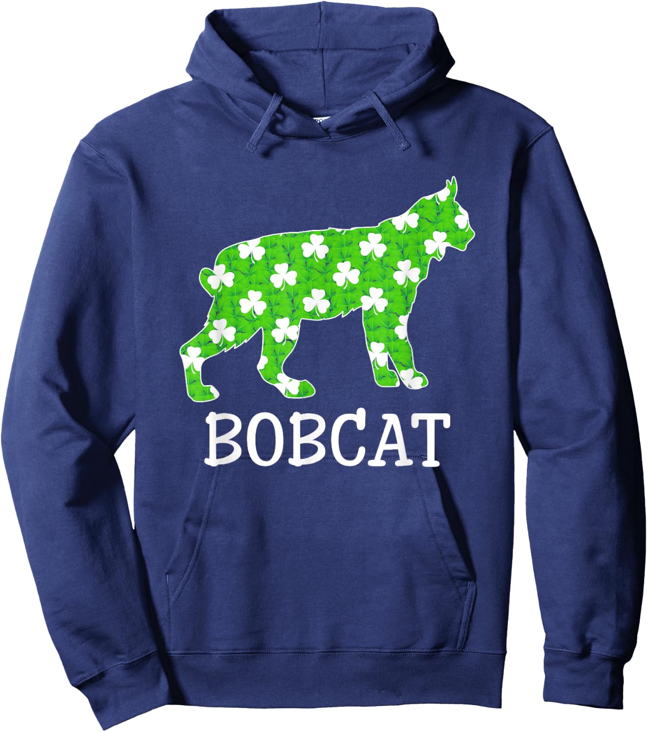 Irish St. Patrick's Day Costume Shamrock Bobcat Hoodie - Hoodie | Navy