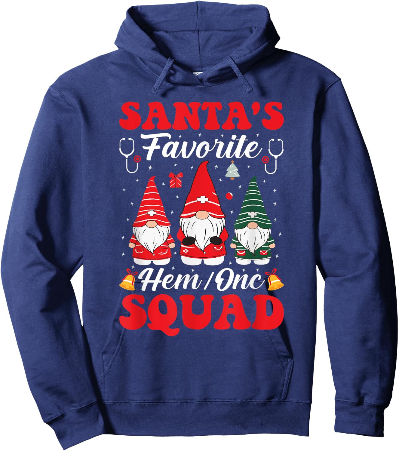 Santa's Favorite Hem Onc Squad Oncology Hematology Nurse Hoodie - Hoodie | Navy