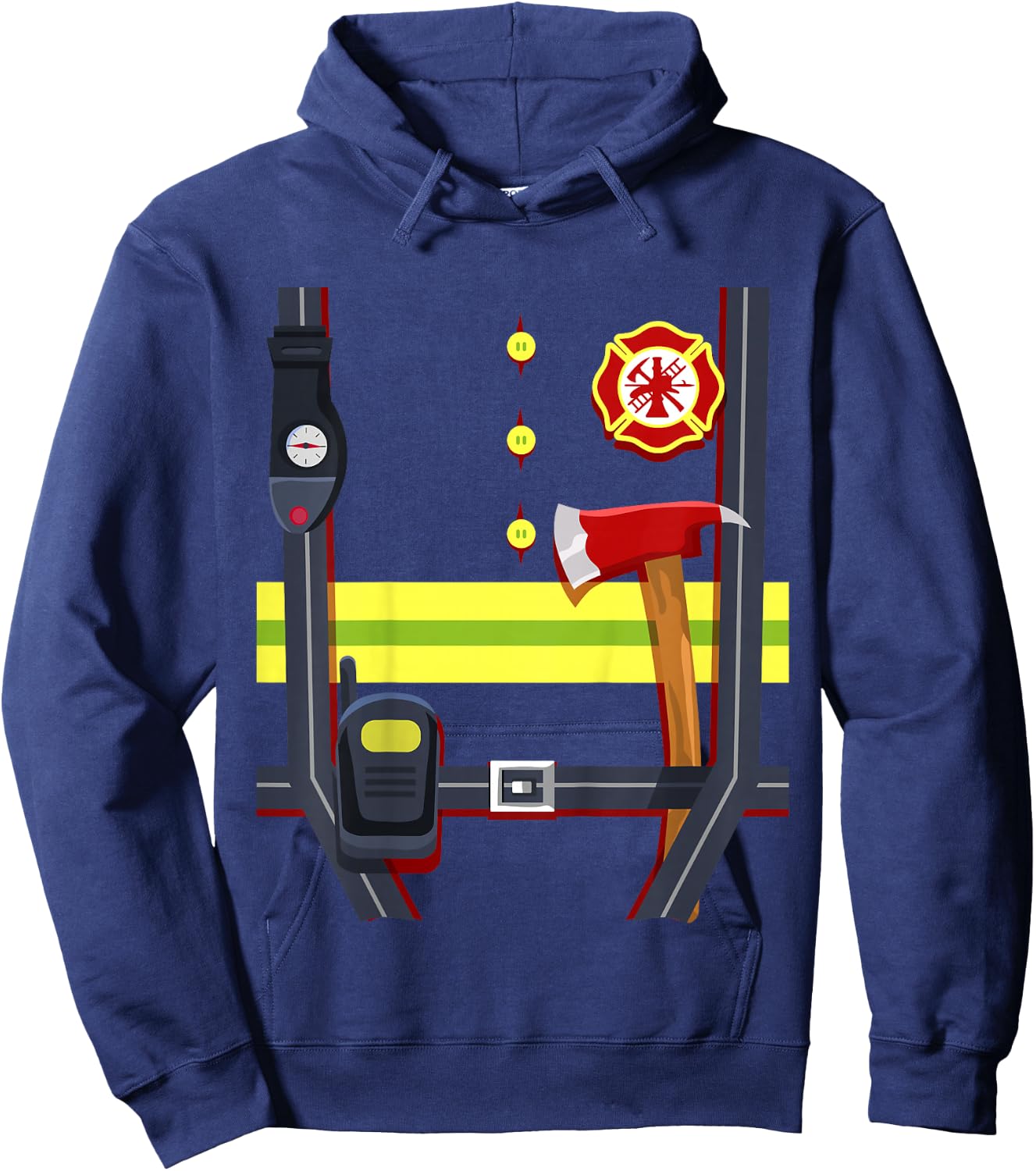 Kids Firefighter Halloween Costume Boys Girls Kids Fire Chief Hoodie - Hoodie | Navy