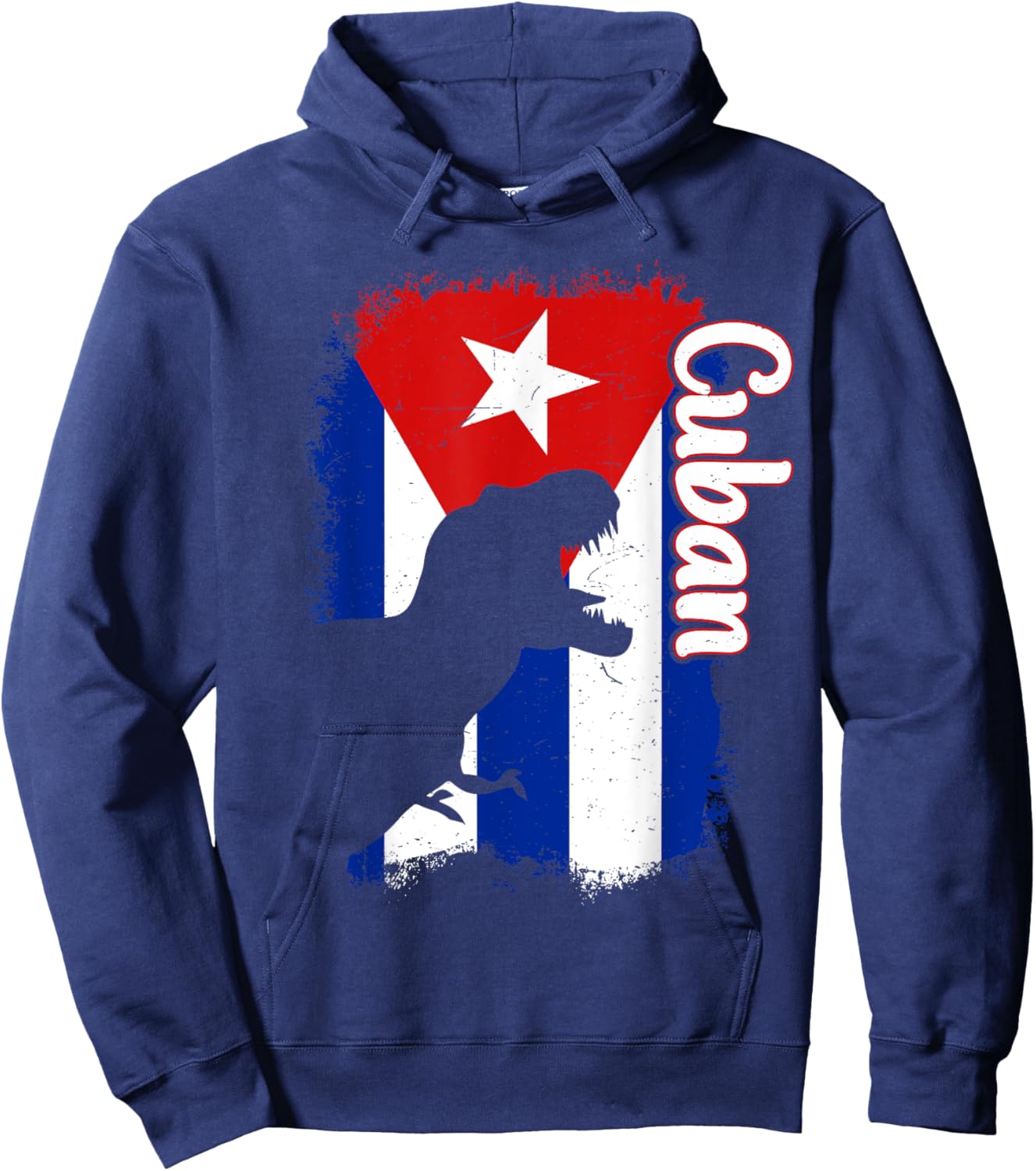 Boys Cubanita Cuba Flag Cuban Dino Kids Hispanic Heritage Hoodie - Hoodie | Navy