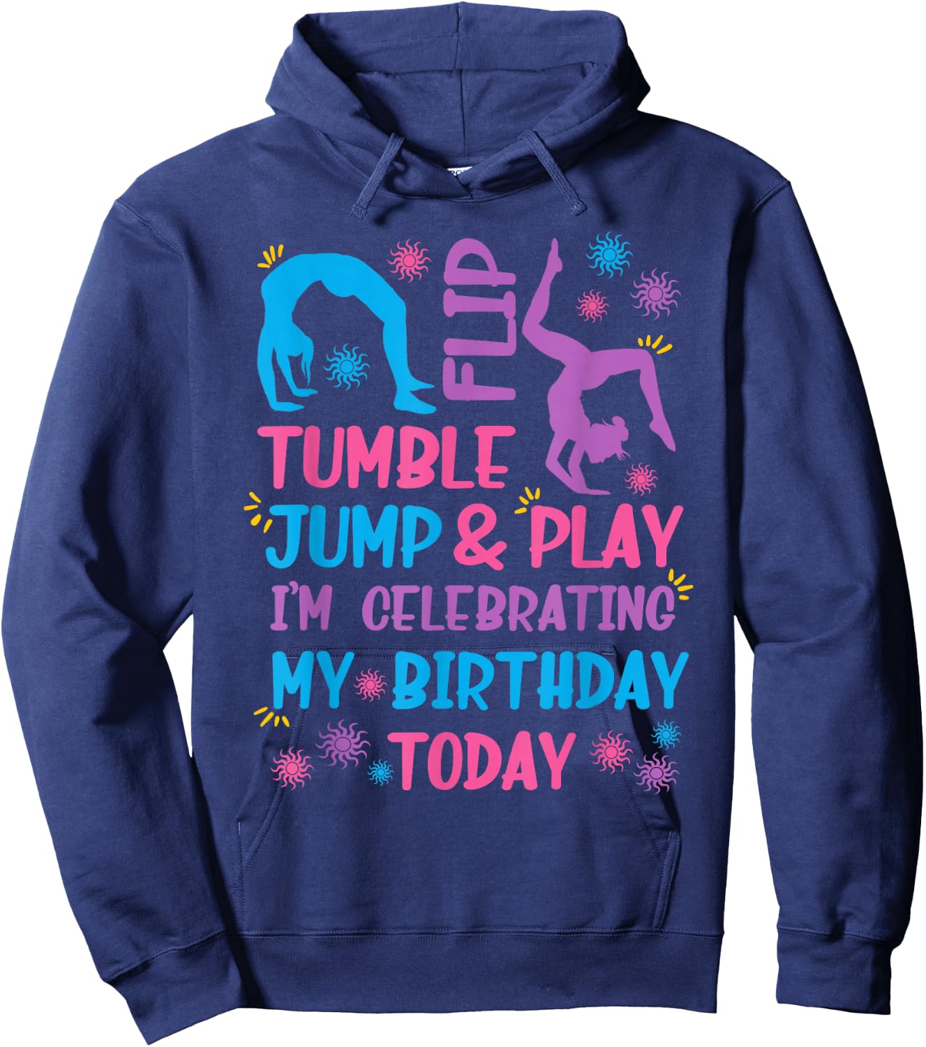 Funny Girls Gymnastics Birthday Themed Party Gift Women Kids Small Hoodie - Hoodie | Navy