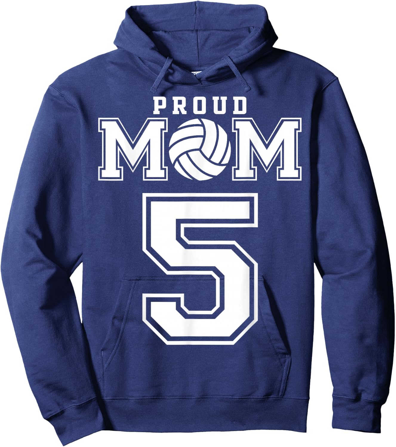 Custom Proud Volleyball Mom Number 5 Personalized Women Hoodie - Hoodie | Navy
