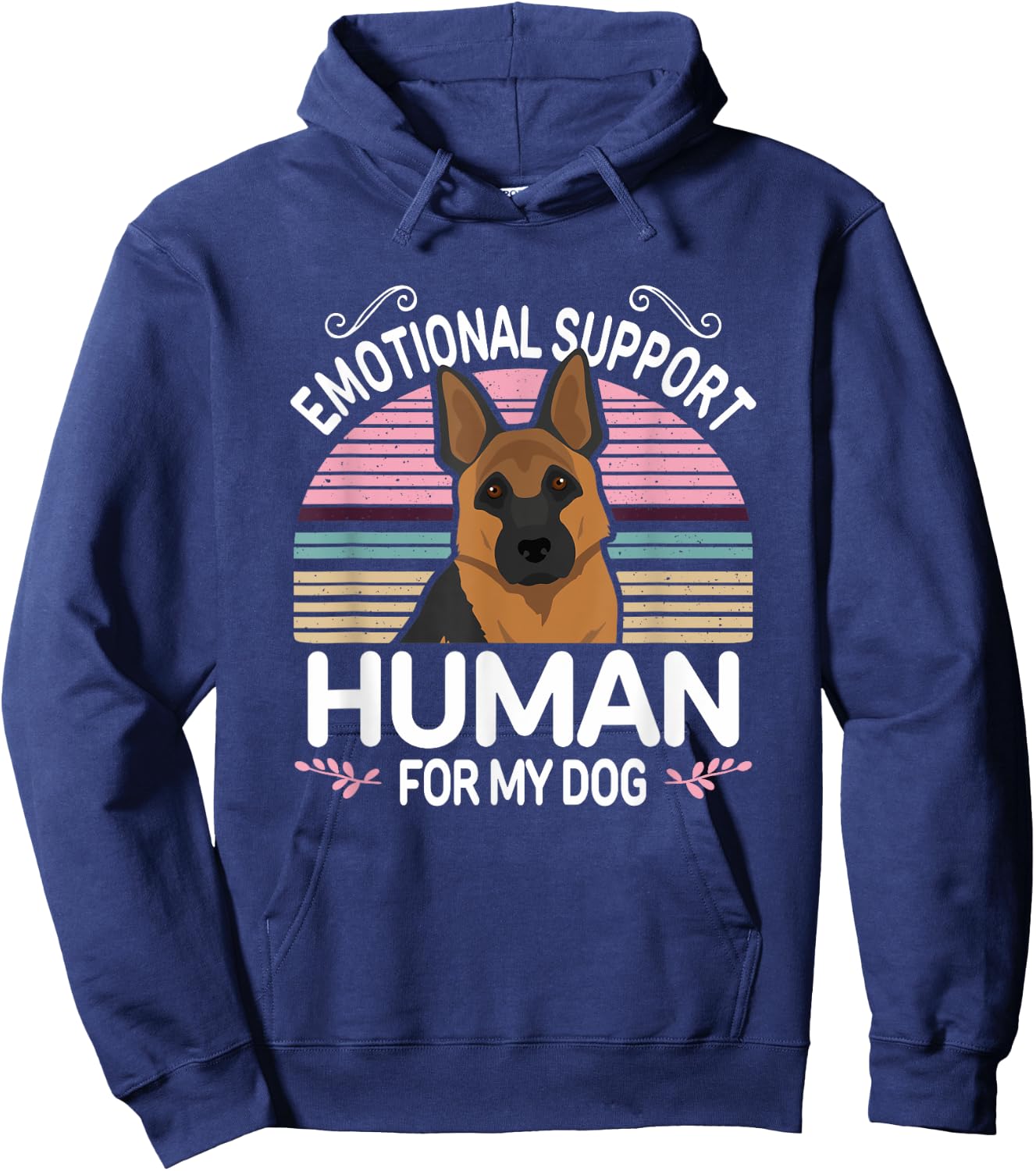 German Shepherd Dog Emotional Support Human, Funny ESA Pet Hoodie - Hoodie | Navy